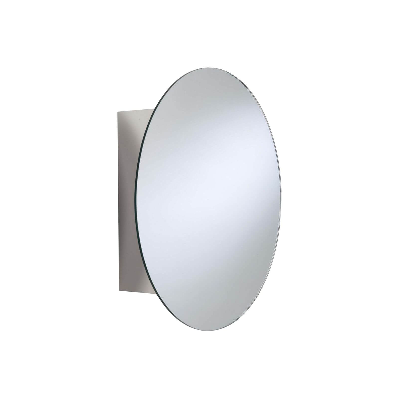 Croydex Missouri Round Mirror Door Cabinet - Stainless Steel