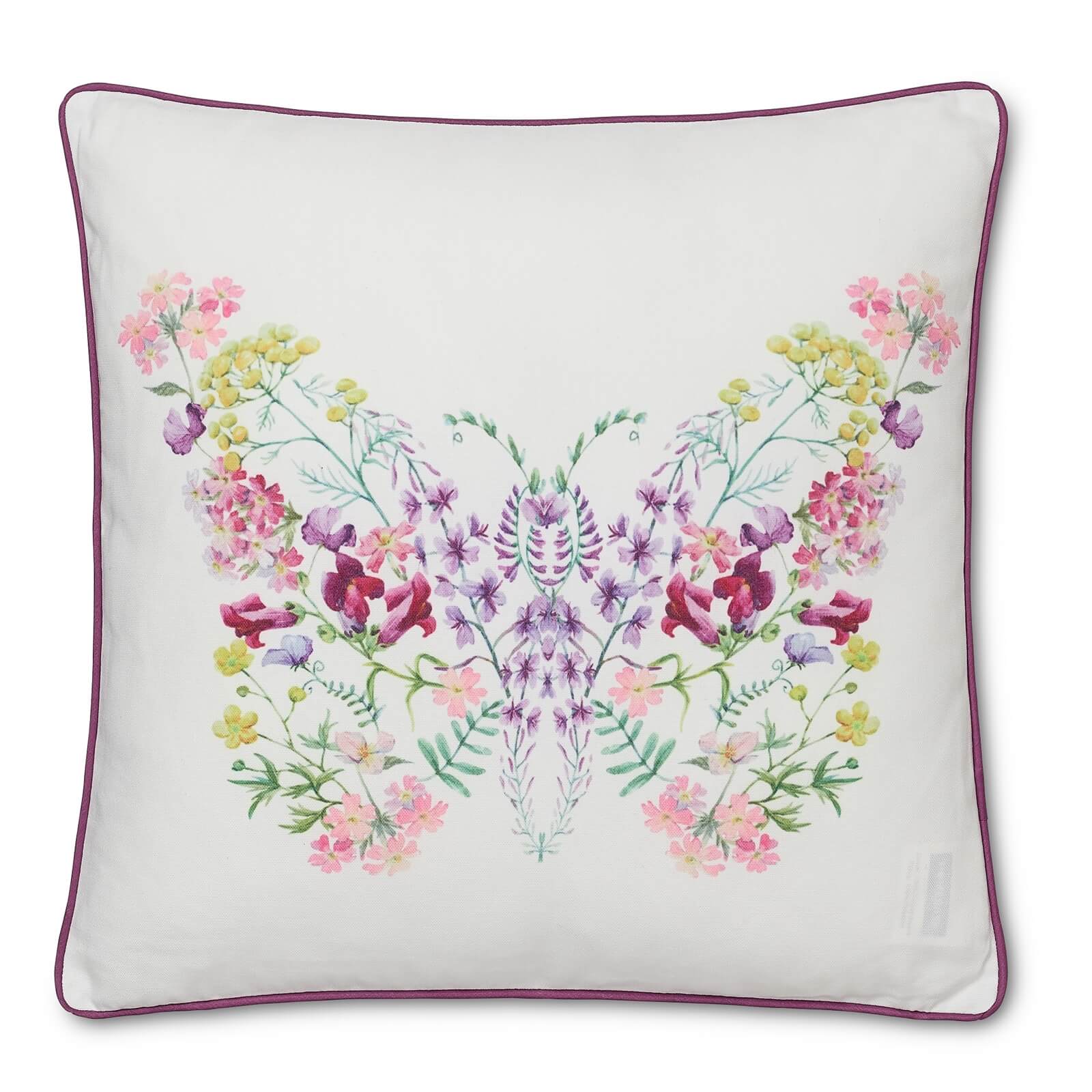 Printed Multi-coloured Butterfly Cushion