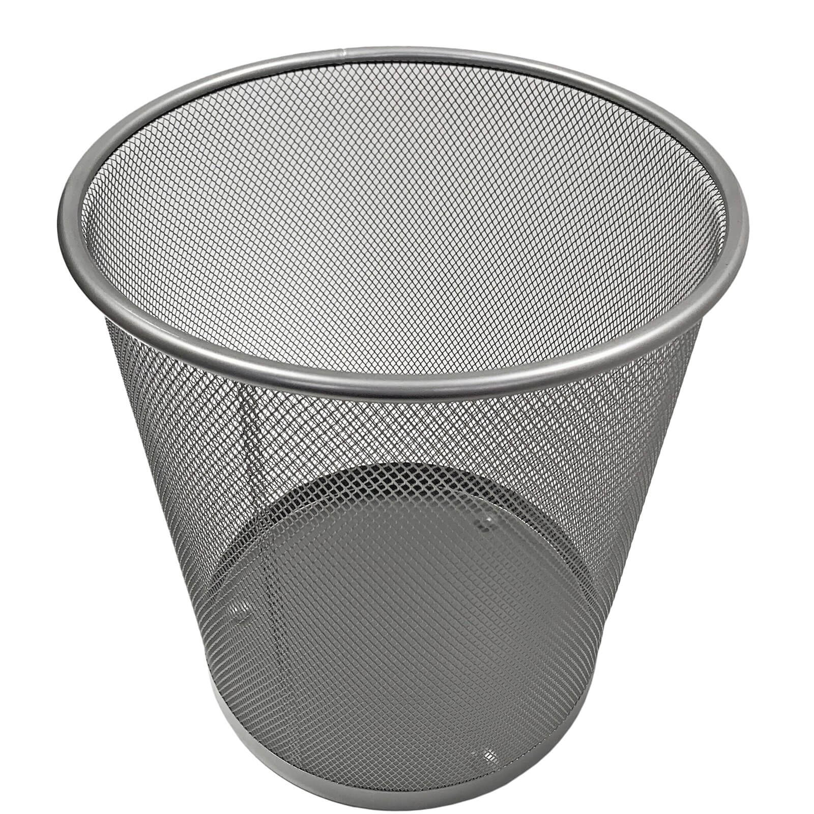 Wire Waste Paper Basket - Silver - 6L