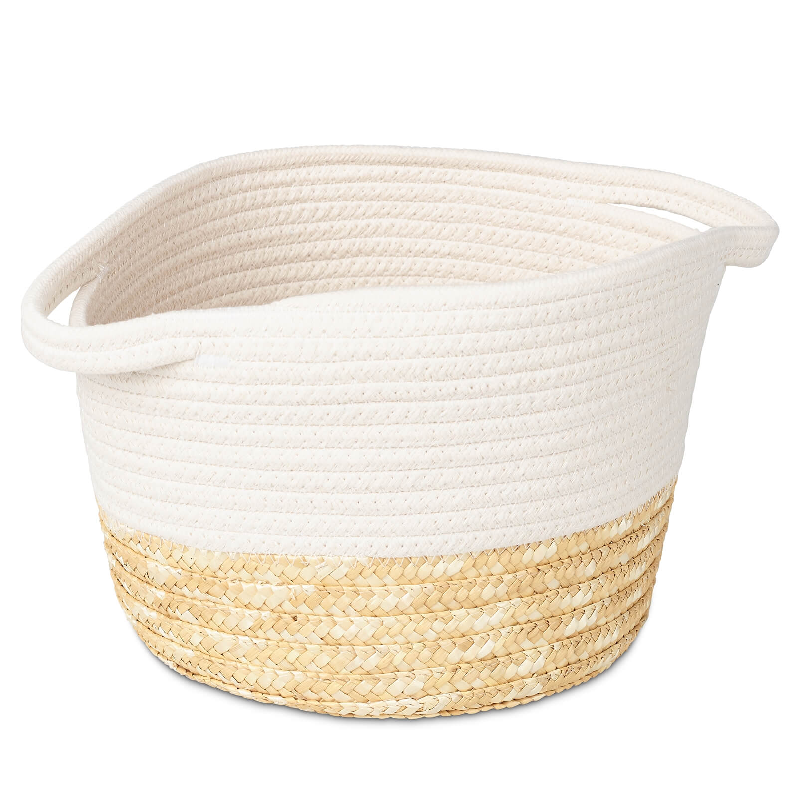 Medium Rope Storage Basket - White Top