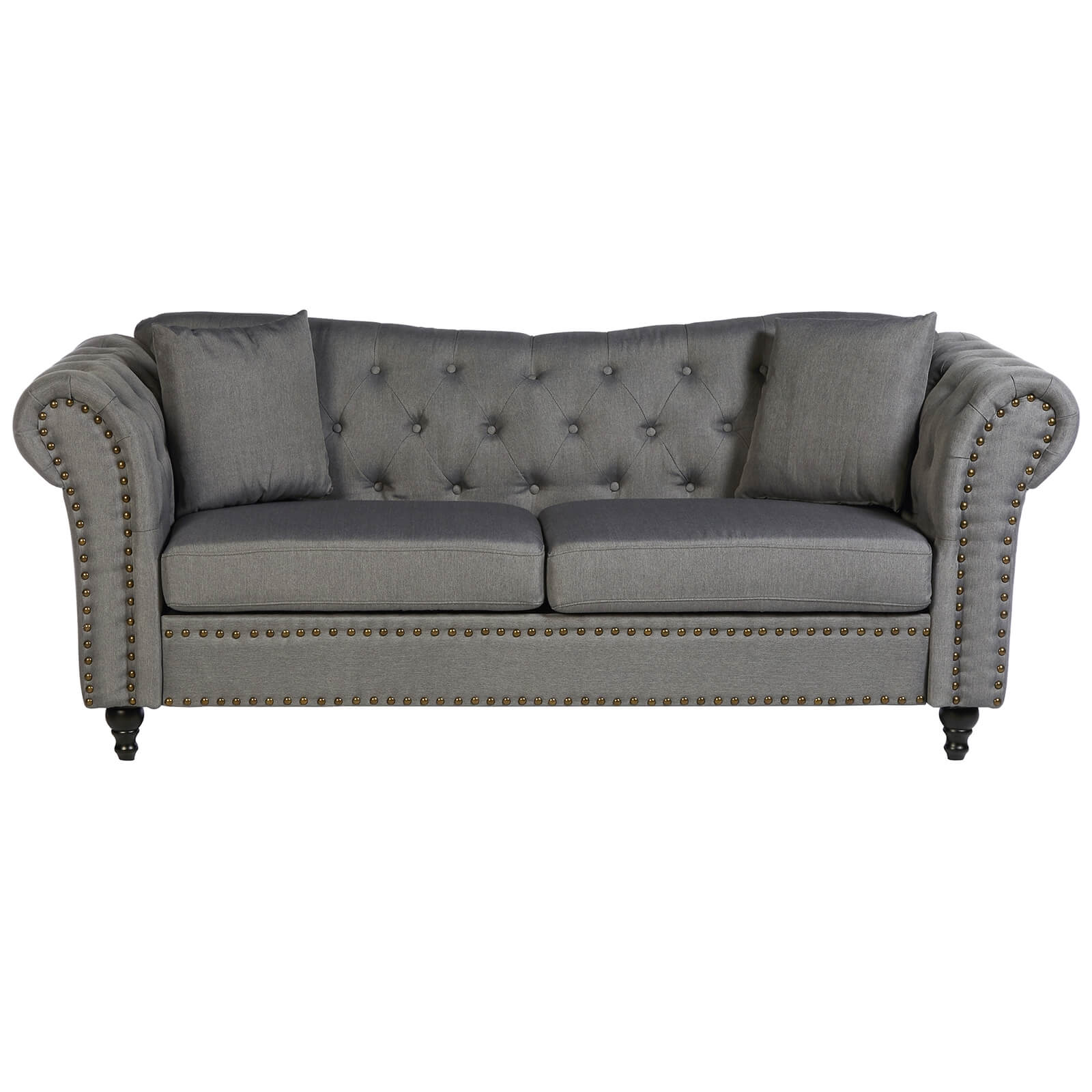 Fable 3 Seat Chesterfield Sofa - Grey