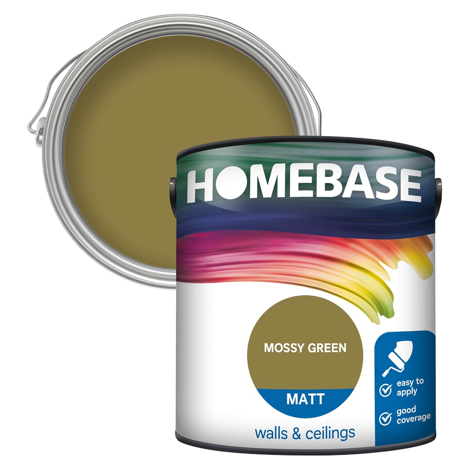 Homebase Matt Emulsion Paint Mossy Green - 2.5L