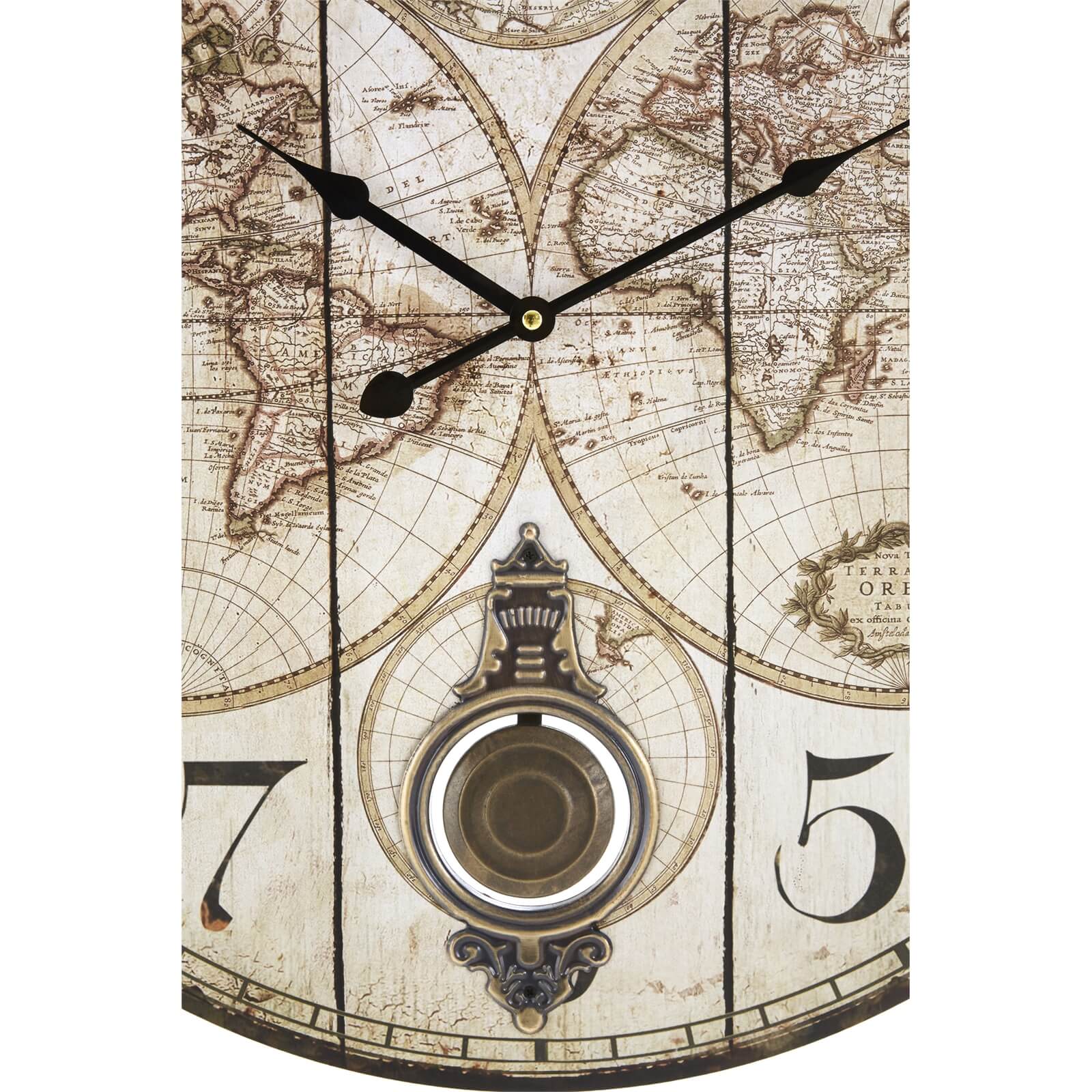 Classic Global Wall Clock with Pendulum