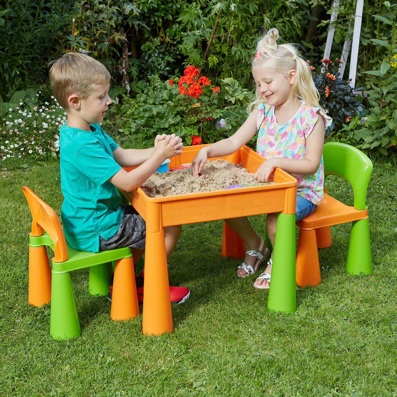 Green Orange Activity Table And 2 Chairs