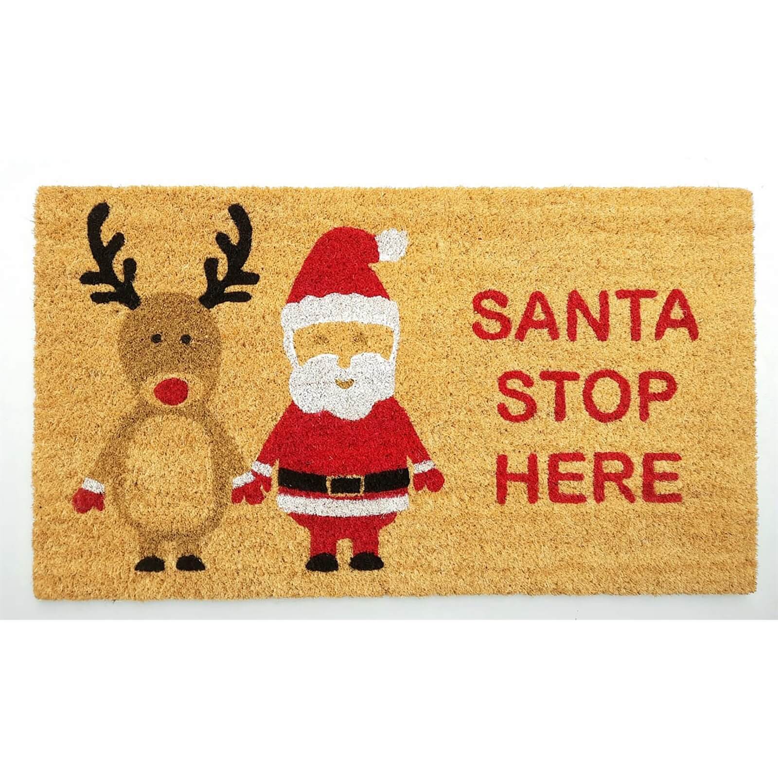 Reindeer & Santa Doormat