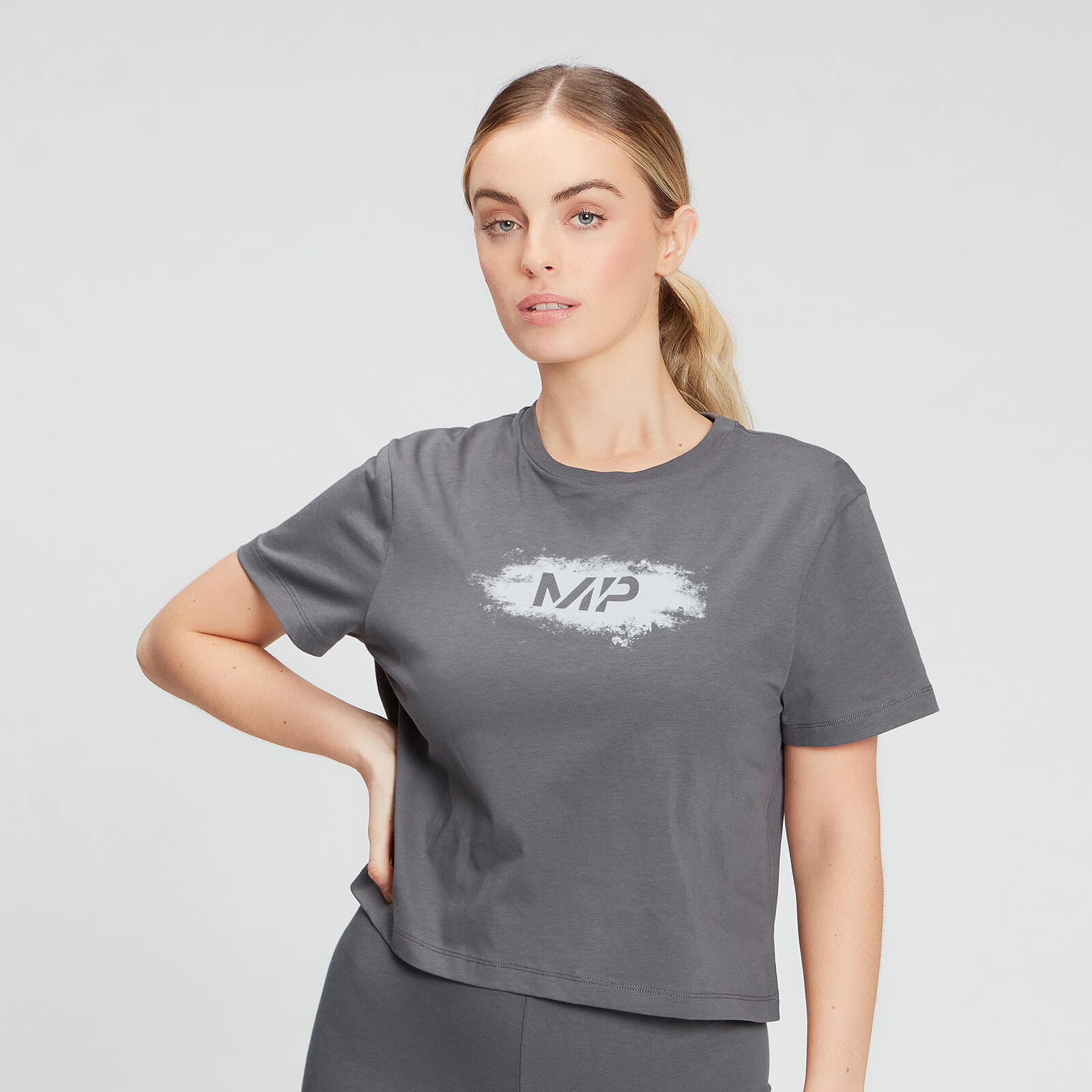 MP Women's Chalk Graphic Crop T-Shirt - Carbon - XS