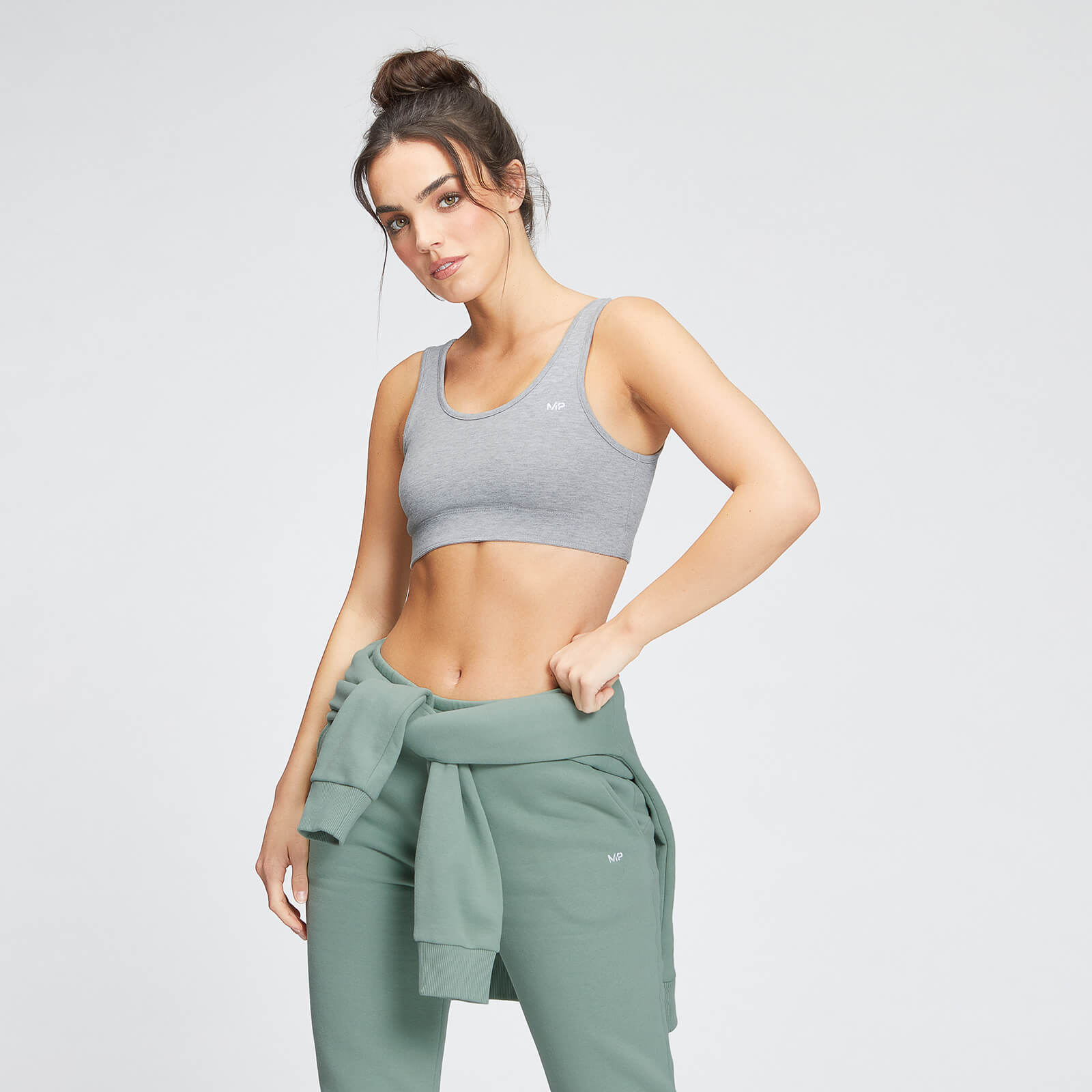 Brassière de sport à larges bretelles MP Essentials pour femmes – Gris chiné - XS