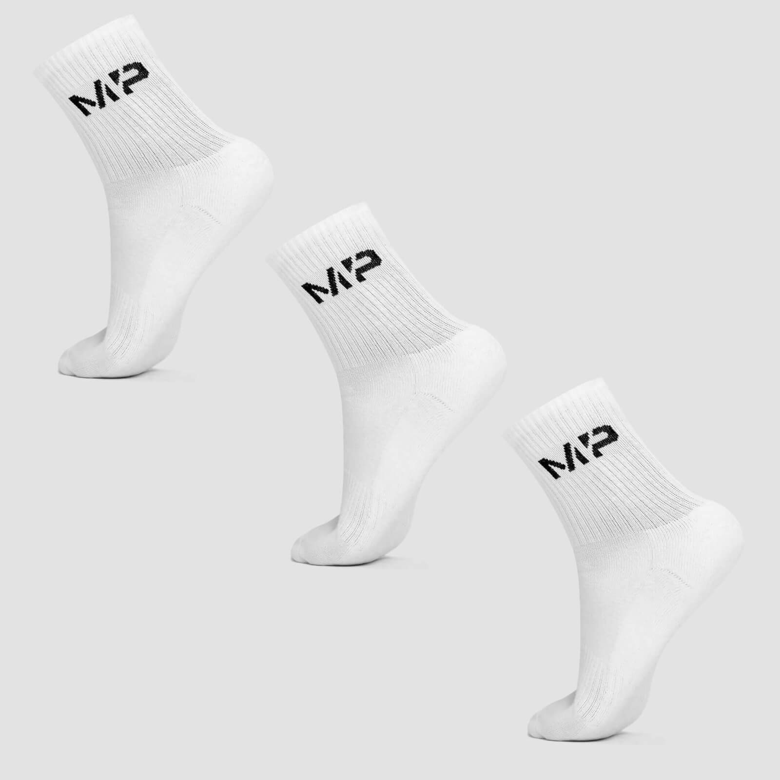 MP Men's Essentials Crew Socks - สีขาว (3 Pack)
