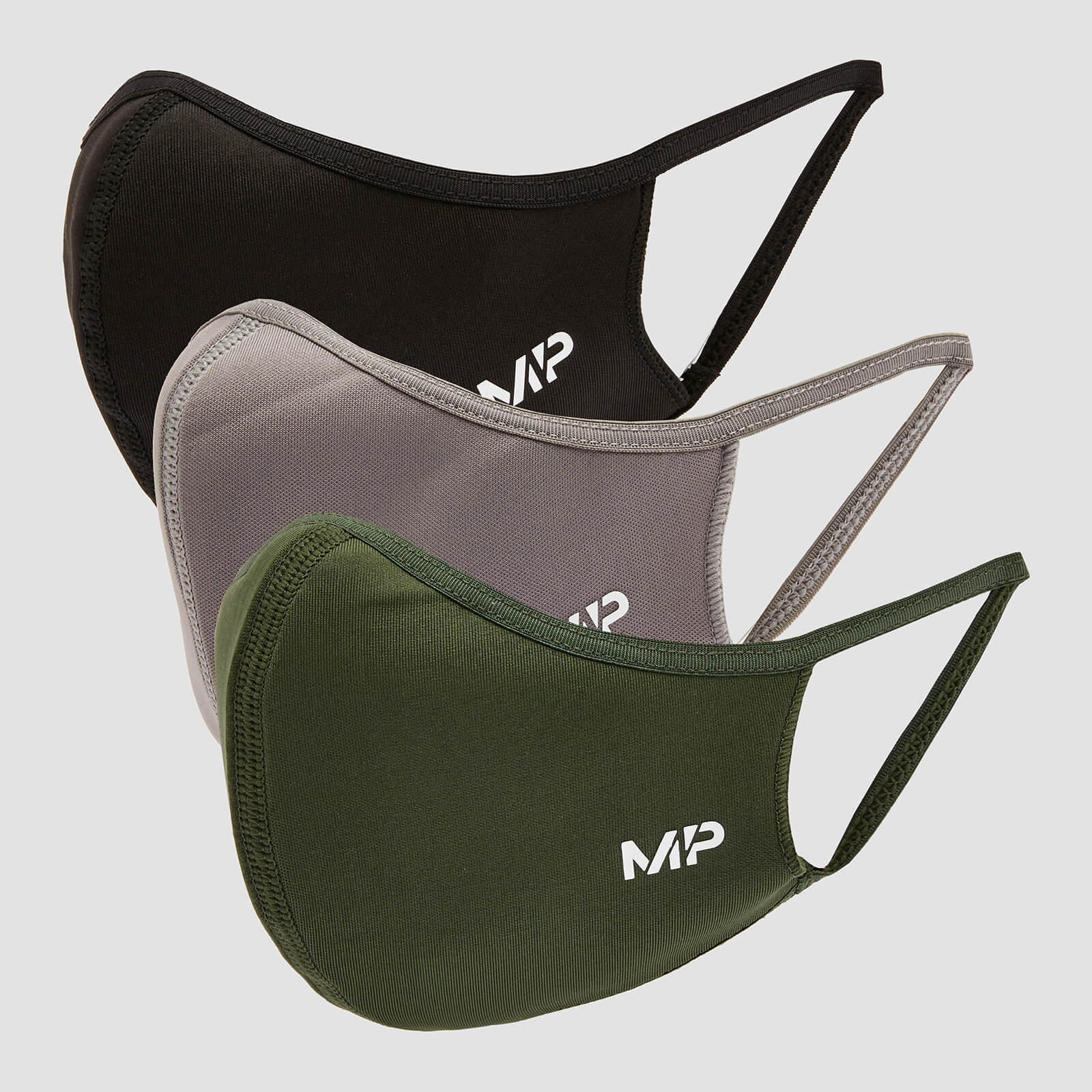 Curve 曲線系列 口罩（3 件裝）- 黑／葉綠／碳灰