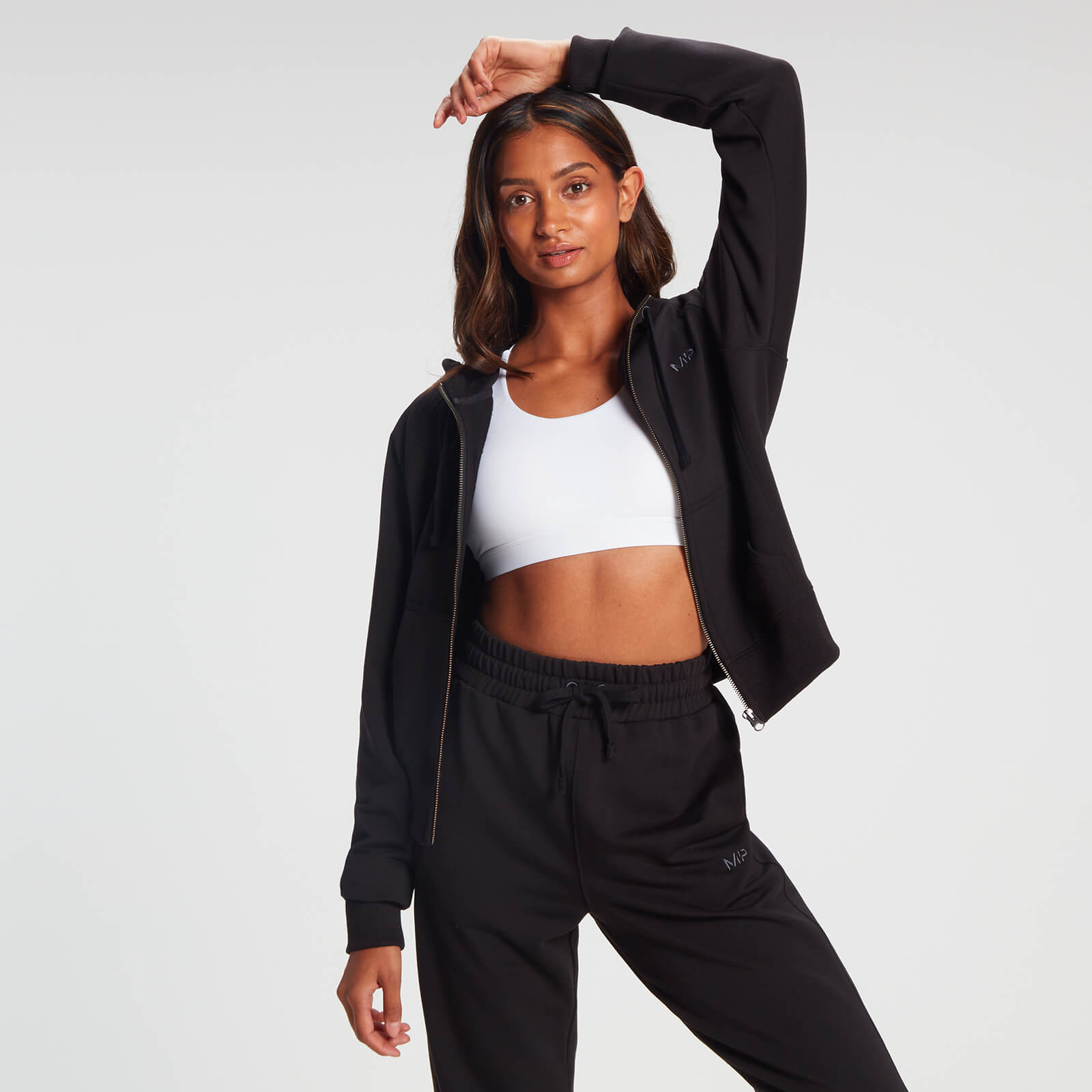 Sweat à capuche zippé MP Rest Day pour femmes – Noir délavé