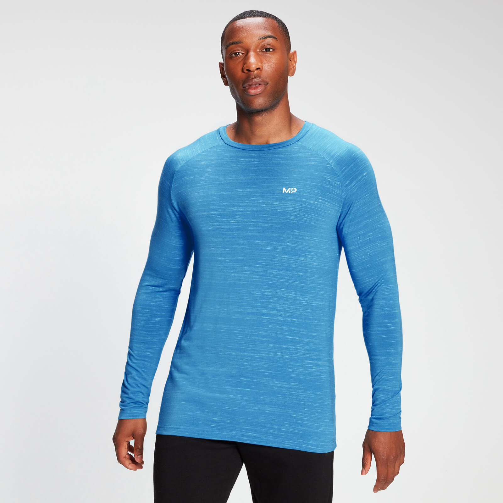 MP Men's Performance Long Sleeve Top - Bright Blue Marl - XS