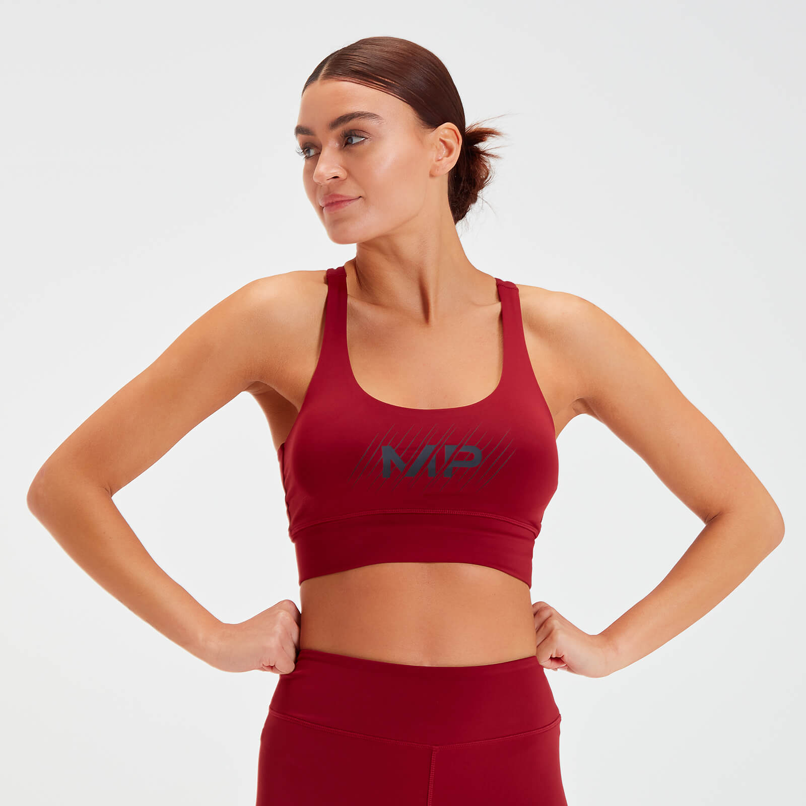 曲線系列 女士運動內衣 - 深紅 - XS