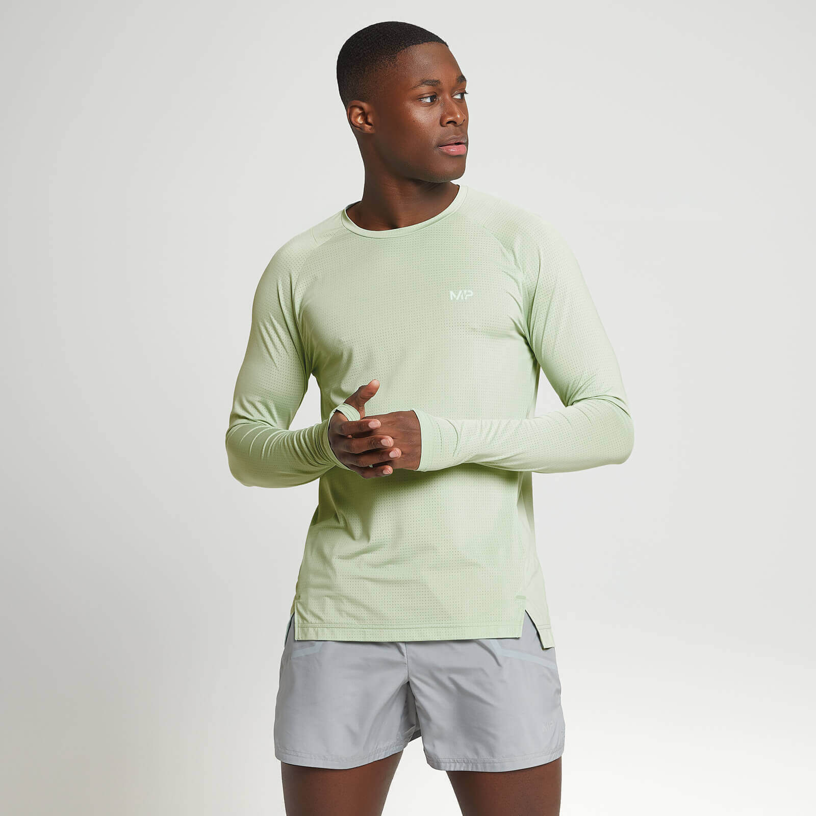 T-shirt à manches longues MP Velocity Ultra pour hommes – Vert givré - XXS