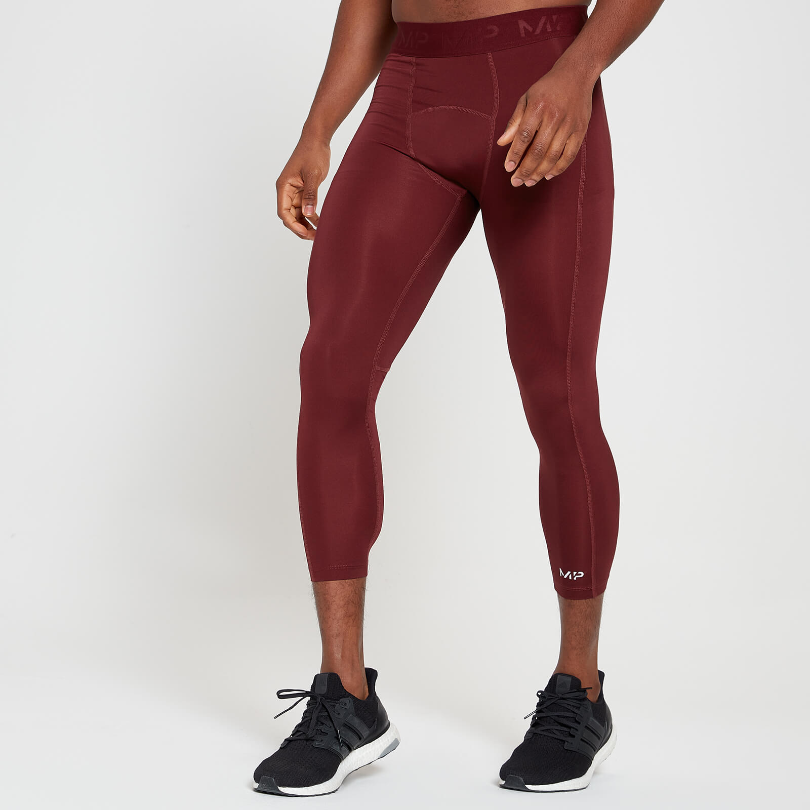 MP Men's Training 3/4 Base Layer Leggings - Merlot - XXS