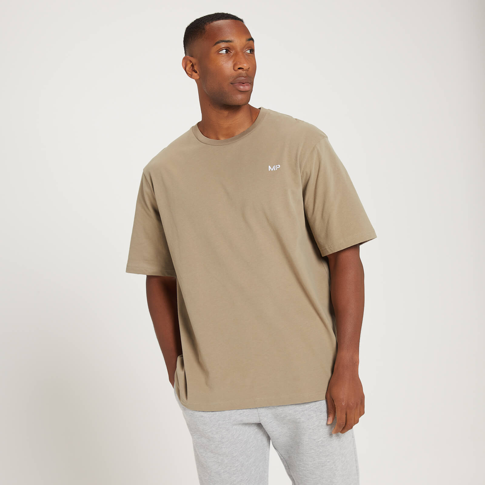 T-shirt oversize MP pour hommes – Taupe
