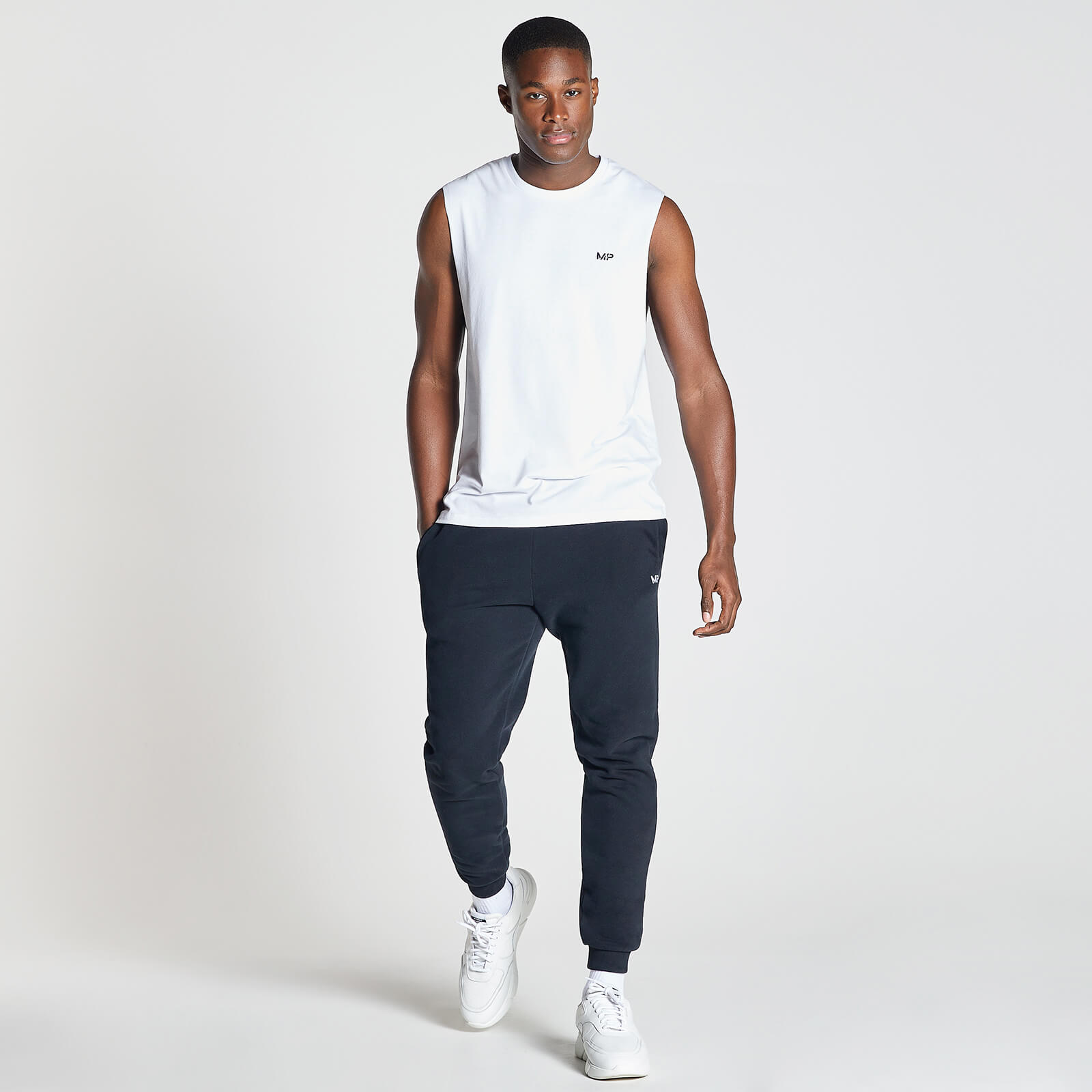 Tank Top de Cava Descaída Essentials Drirelease para Homem da MP - Branco