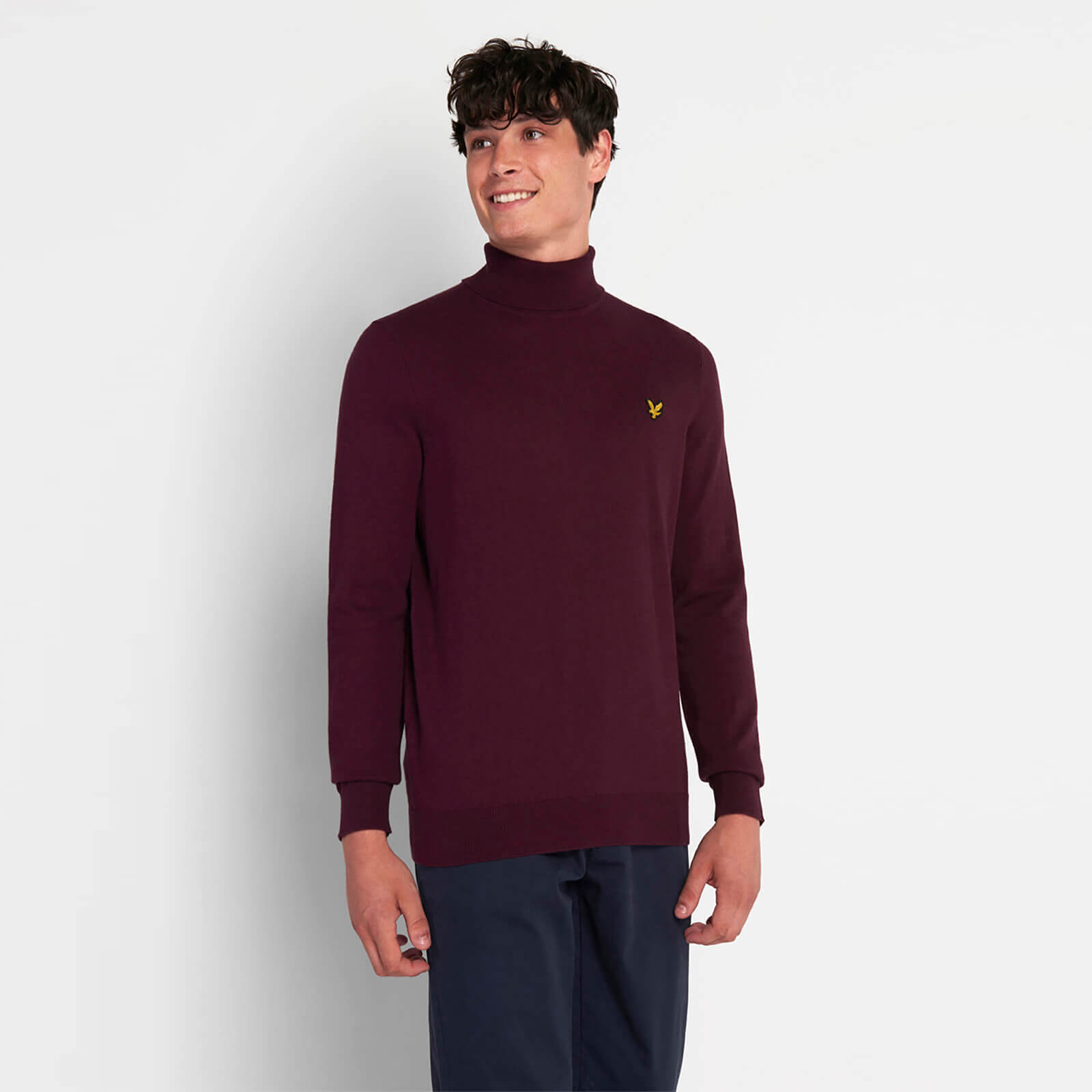 Roll Neck Jumper - Burgundy | Lyle 