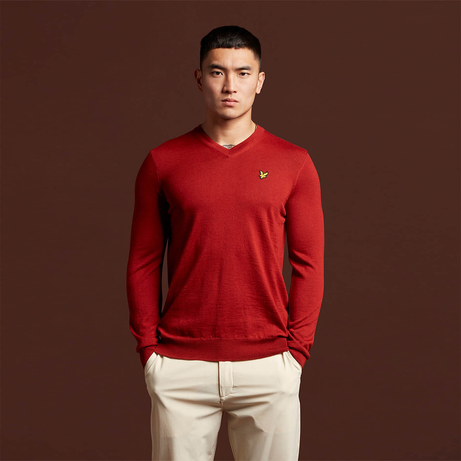Men's Golf V Neck Pullover Orange 