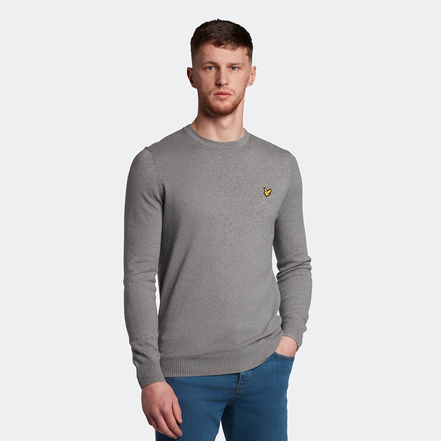 Cotton Merino Crew Neck Jumper | Mid 