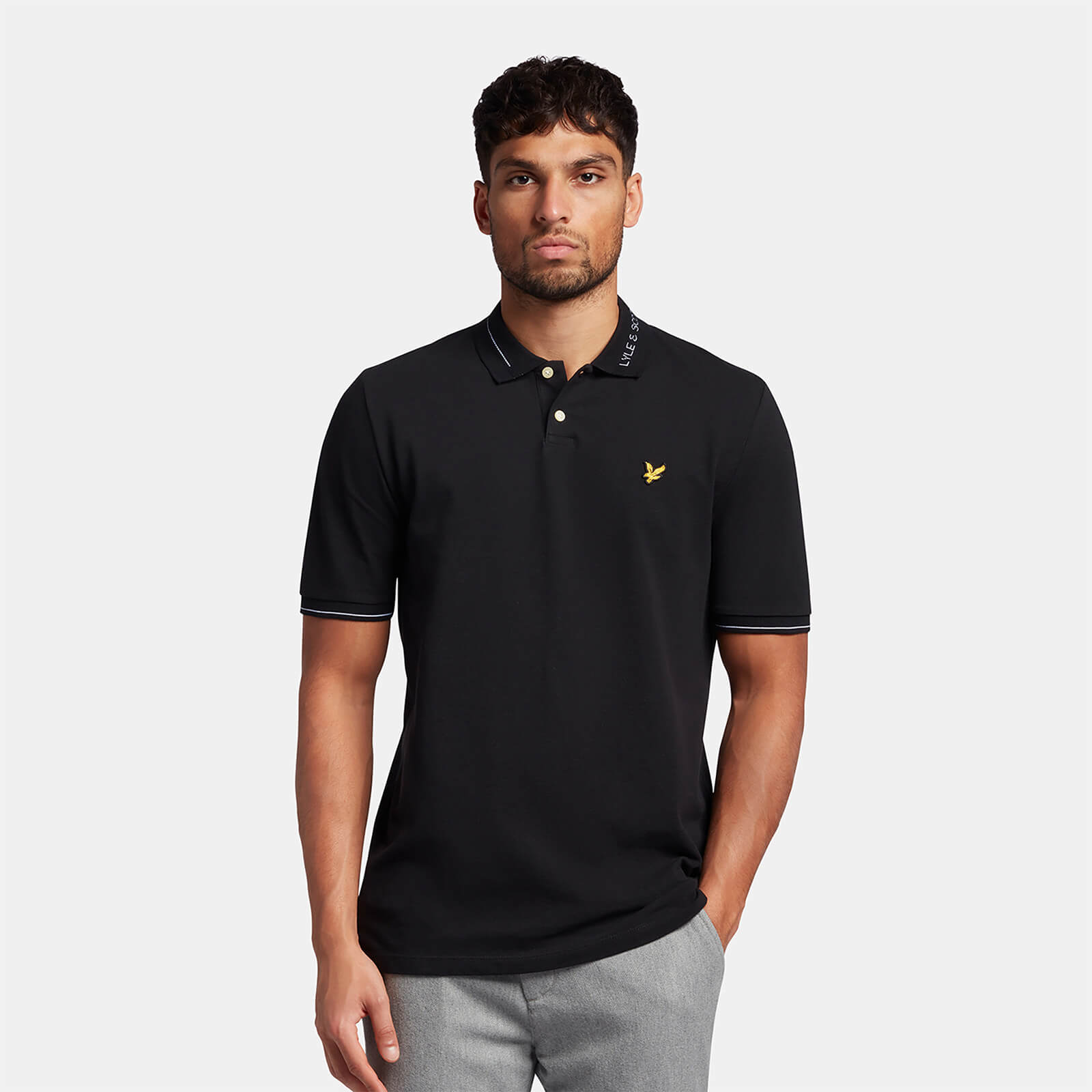 Lyle and scott black polo shirt clearance