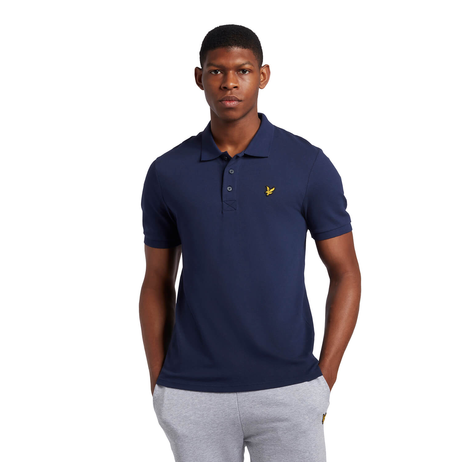 Lyle and scott navy polo shirt clearance