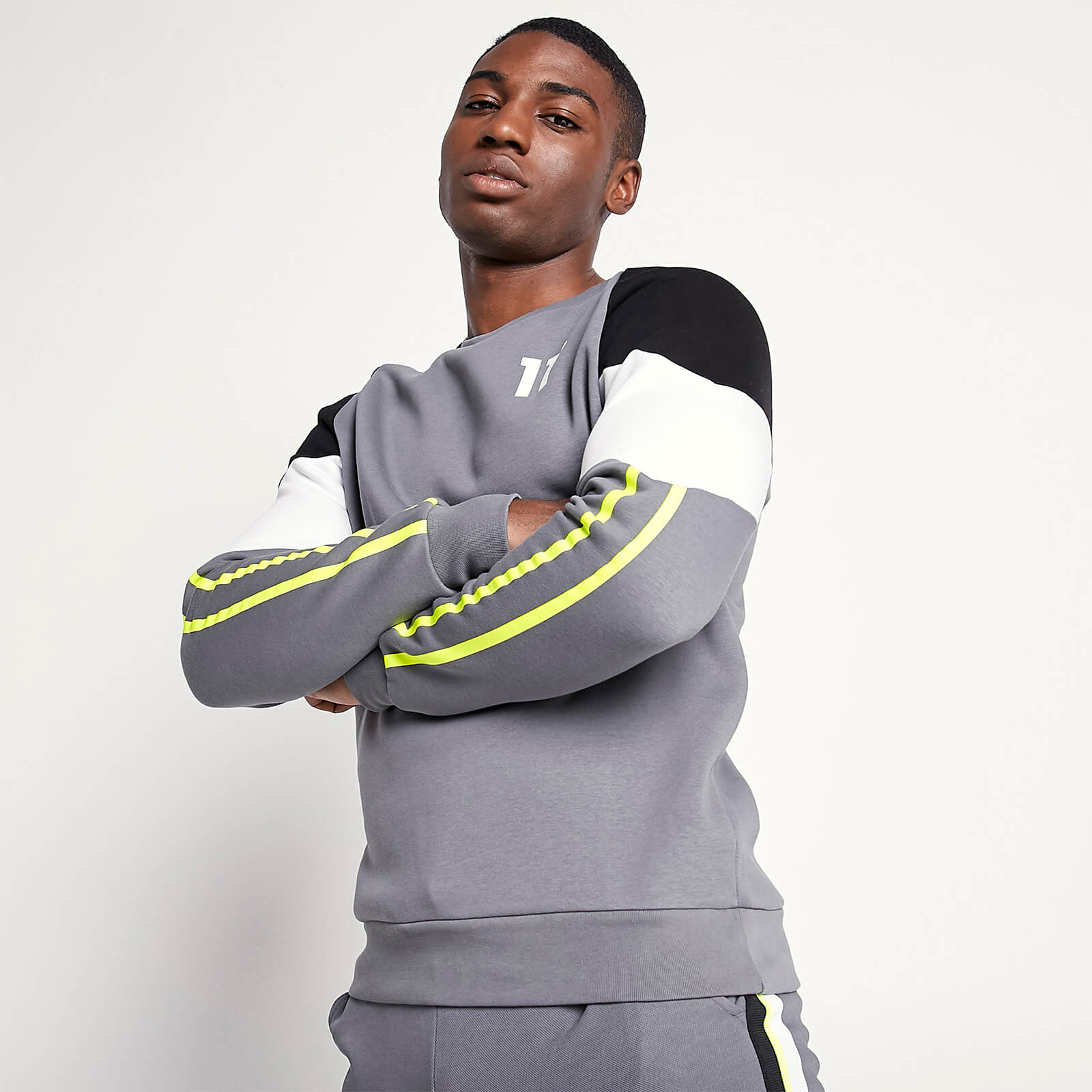Grey and yellow sweatshirt clearance