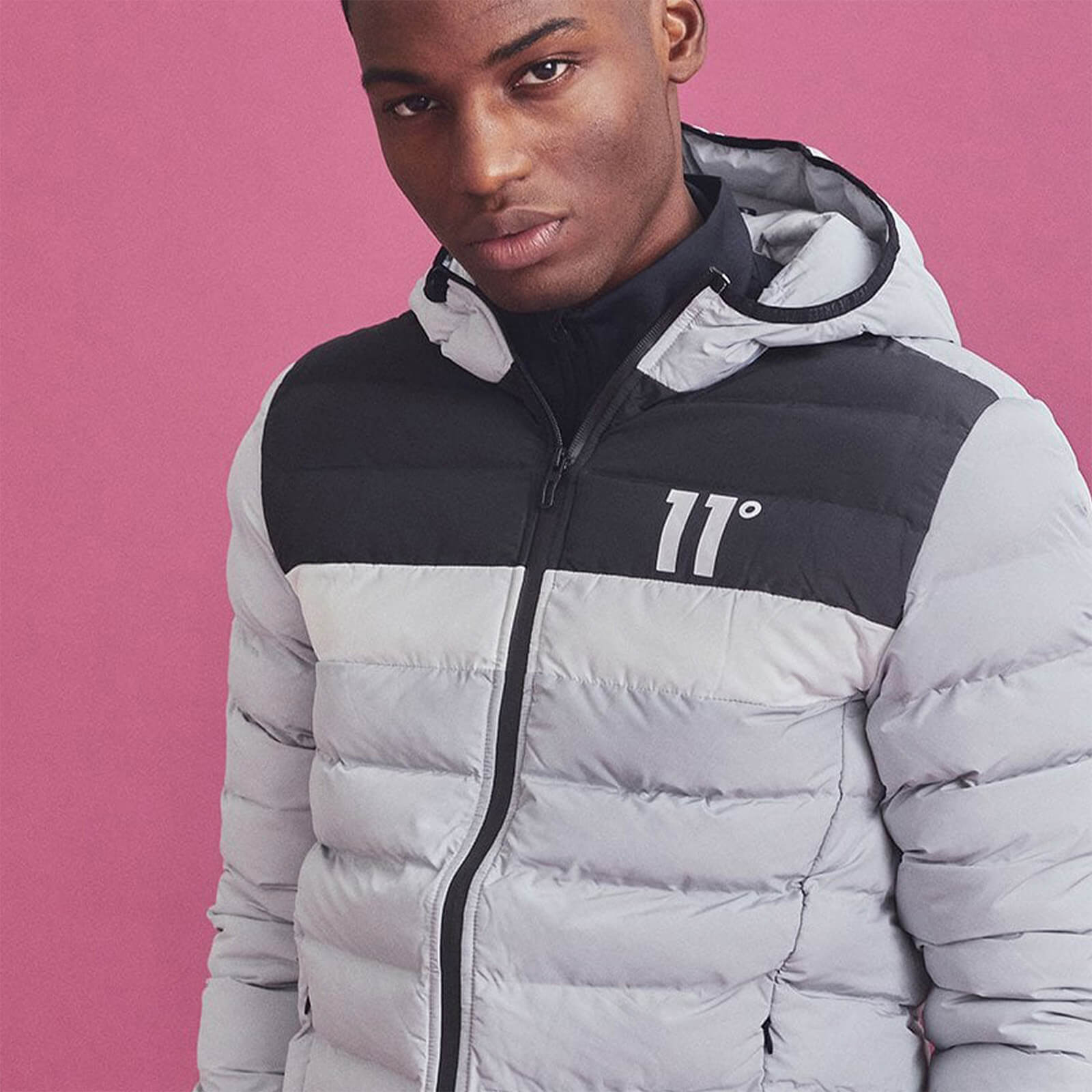 11 Degrees Block Jacket – Vapour Grey Black / White | Degrees