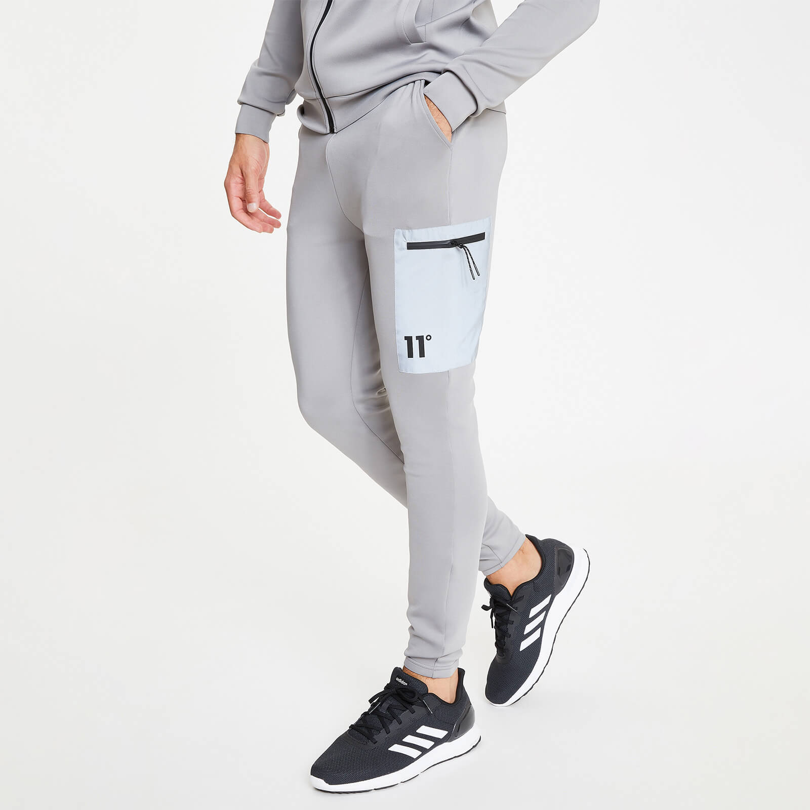 11 Degrees Contrast Pocket Poly Track Pants – Silver / Reflective | 11 Degrees