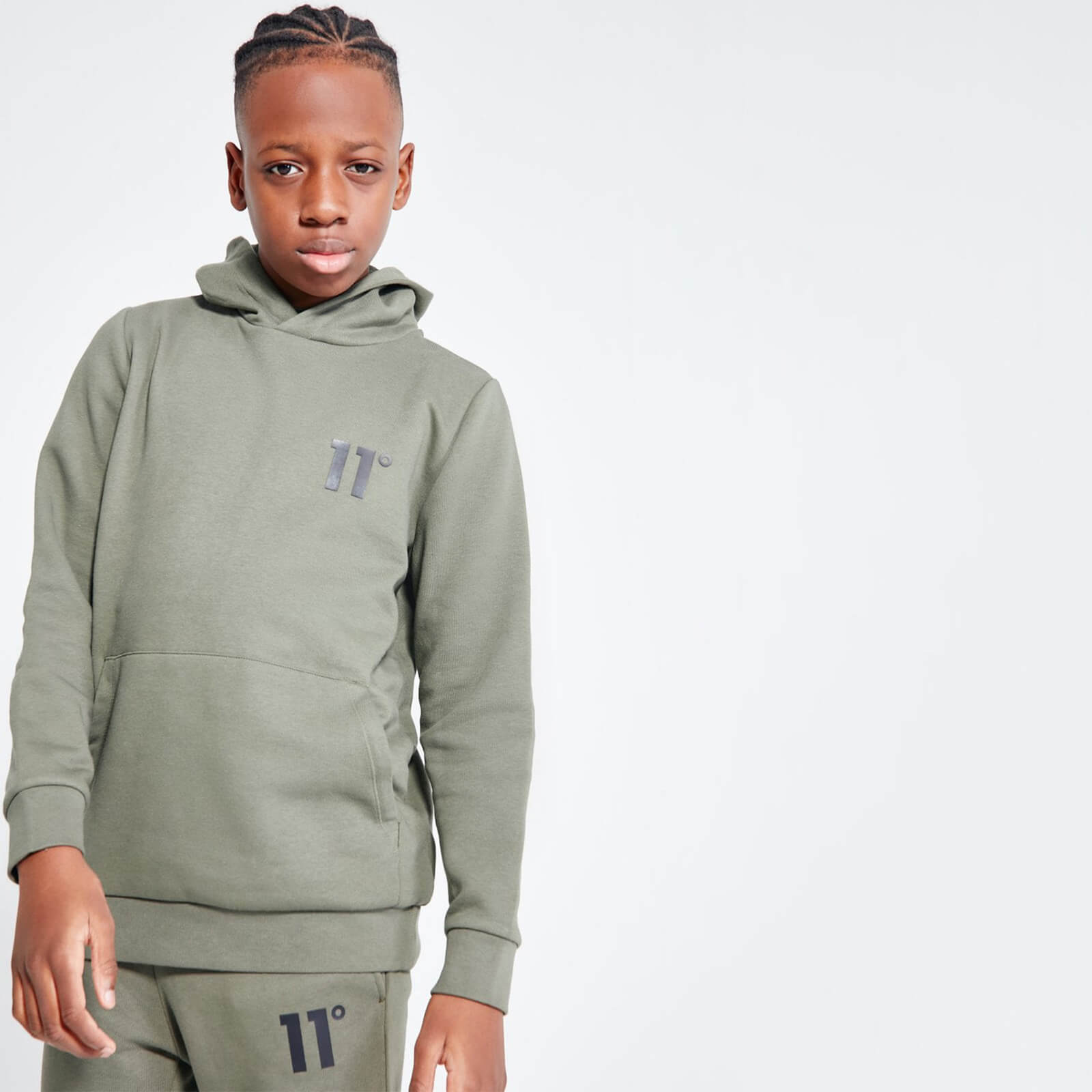 Junior Core Pullover Hoodie Khaki 11 Degrees