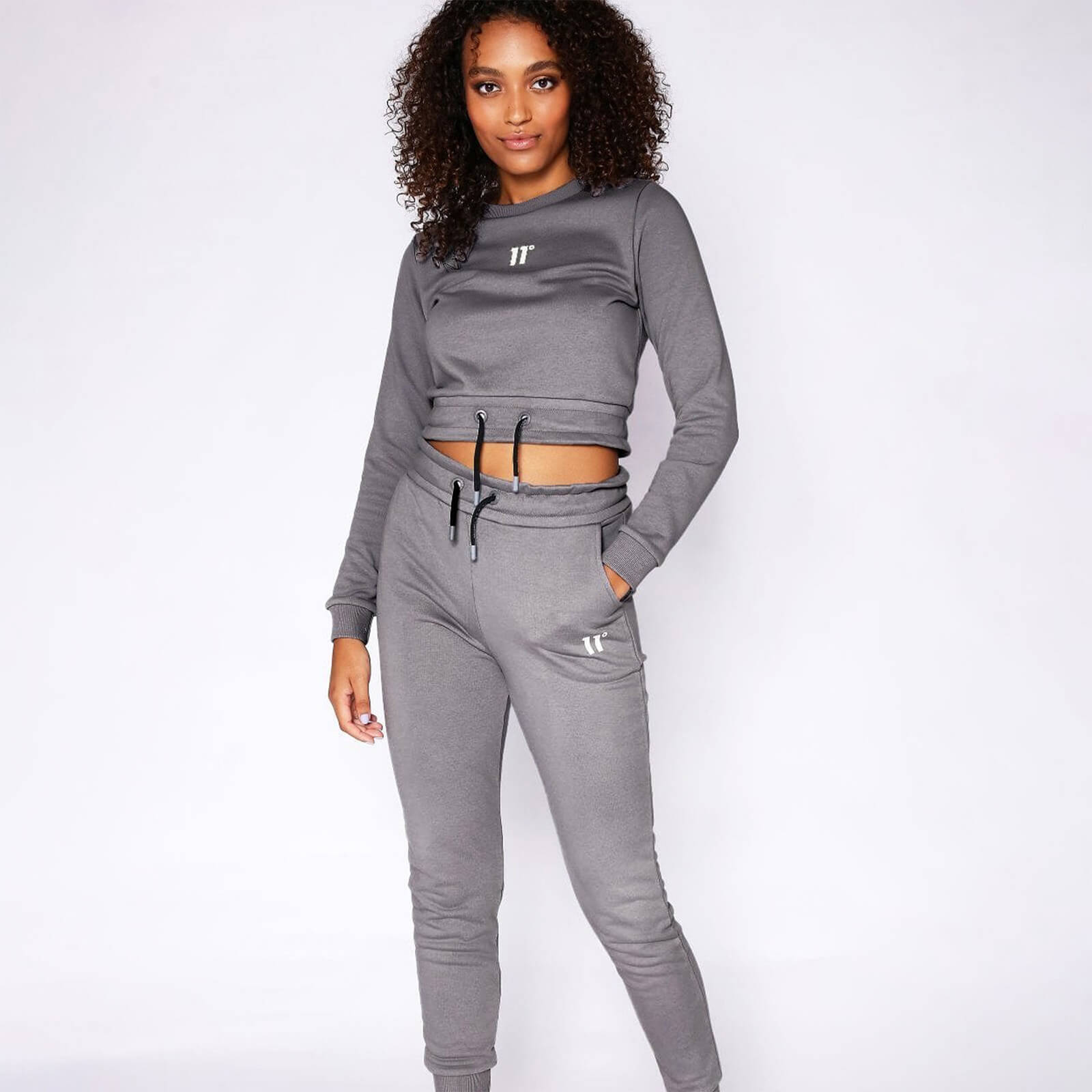 11 Degrees Womens Paperbag Waist Joggers Shadow Grey 11 Degrees