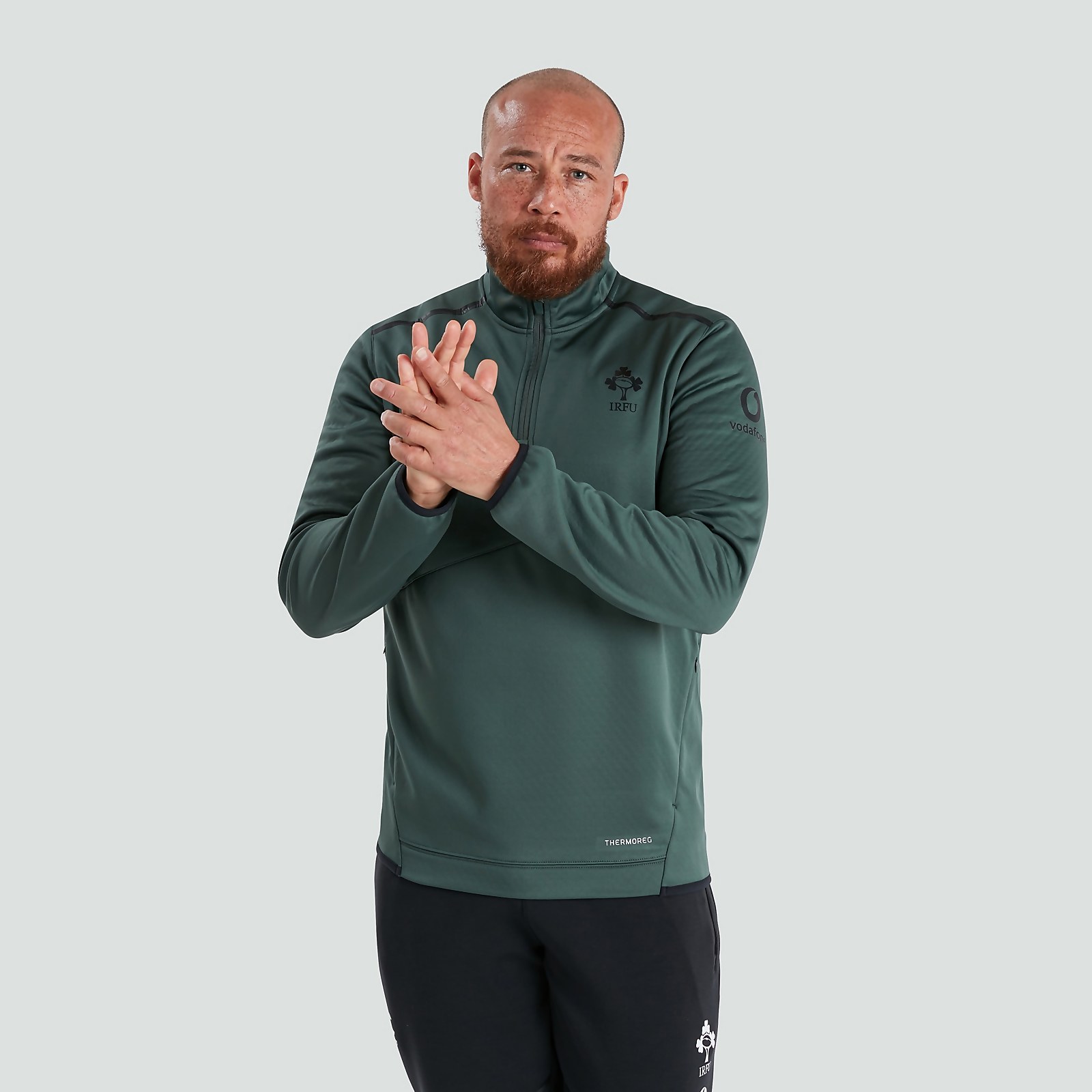MENS IRELAND 1 4 ZIP TOP GREEN Canterbury