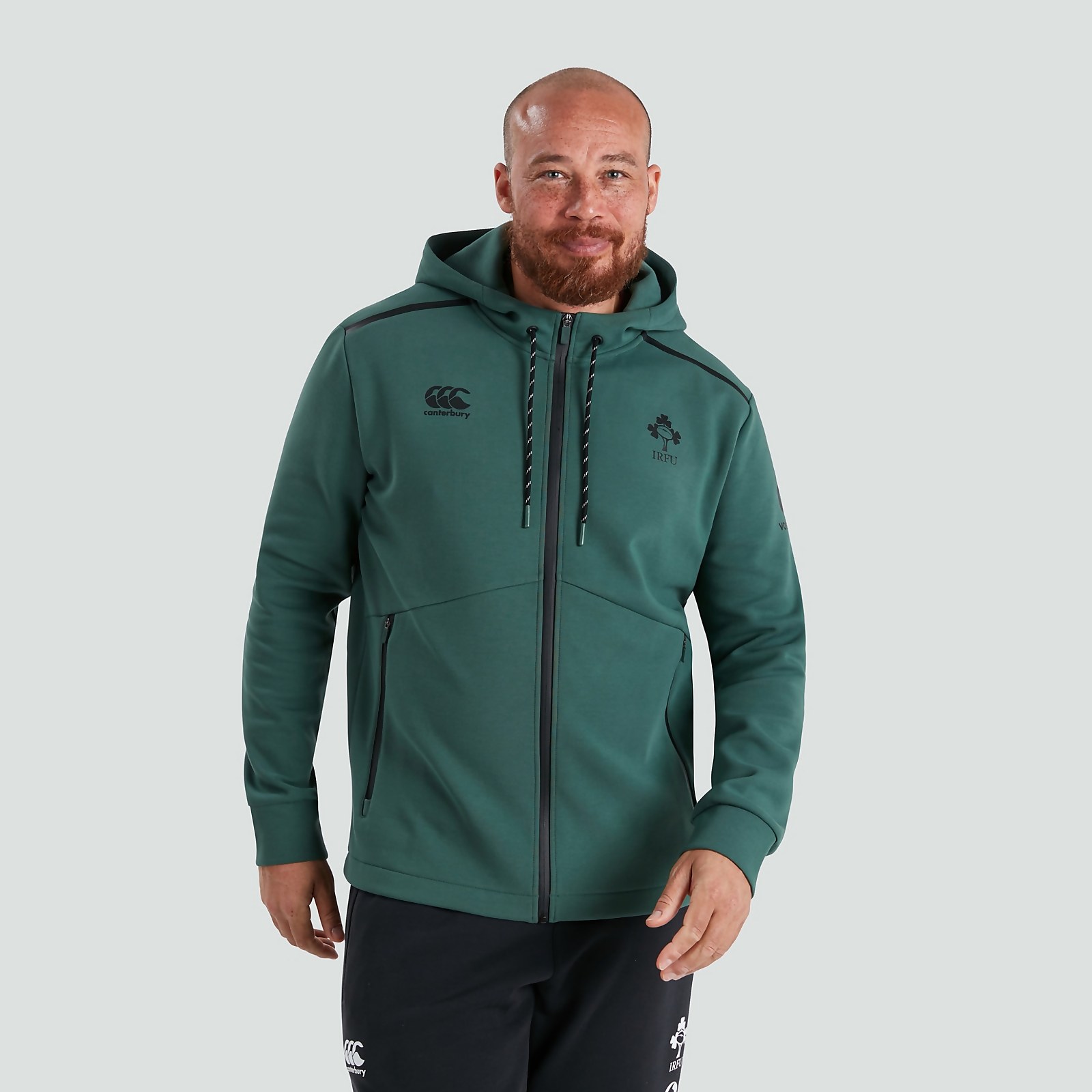 MENS IRELAND FULL ZIP TECH HOODY GREEN XS
