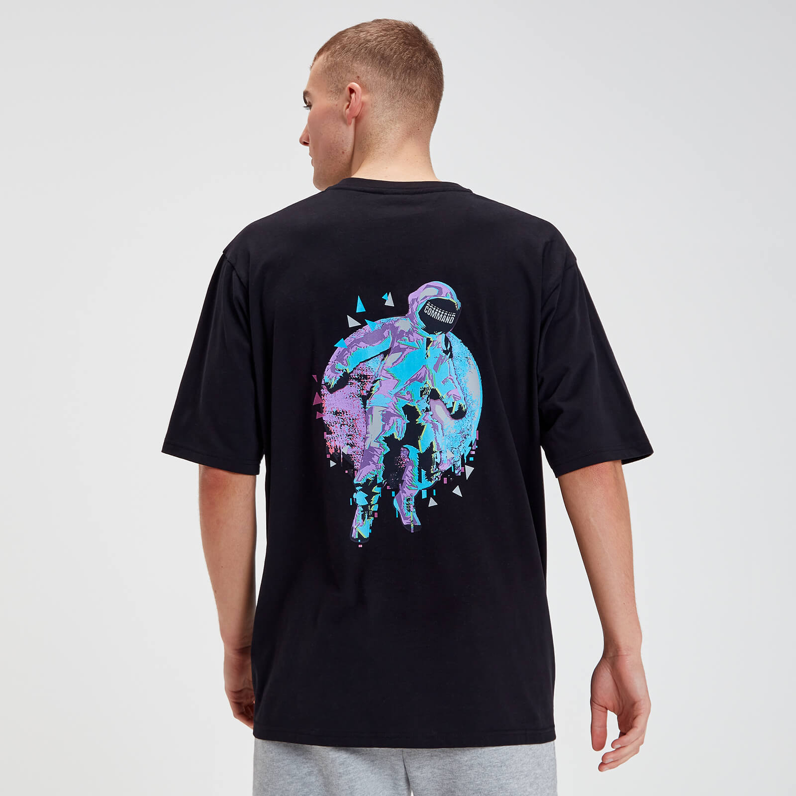 Command Oversized Astronaut T-Shirt Embossed - Black