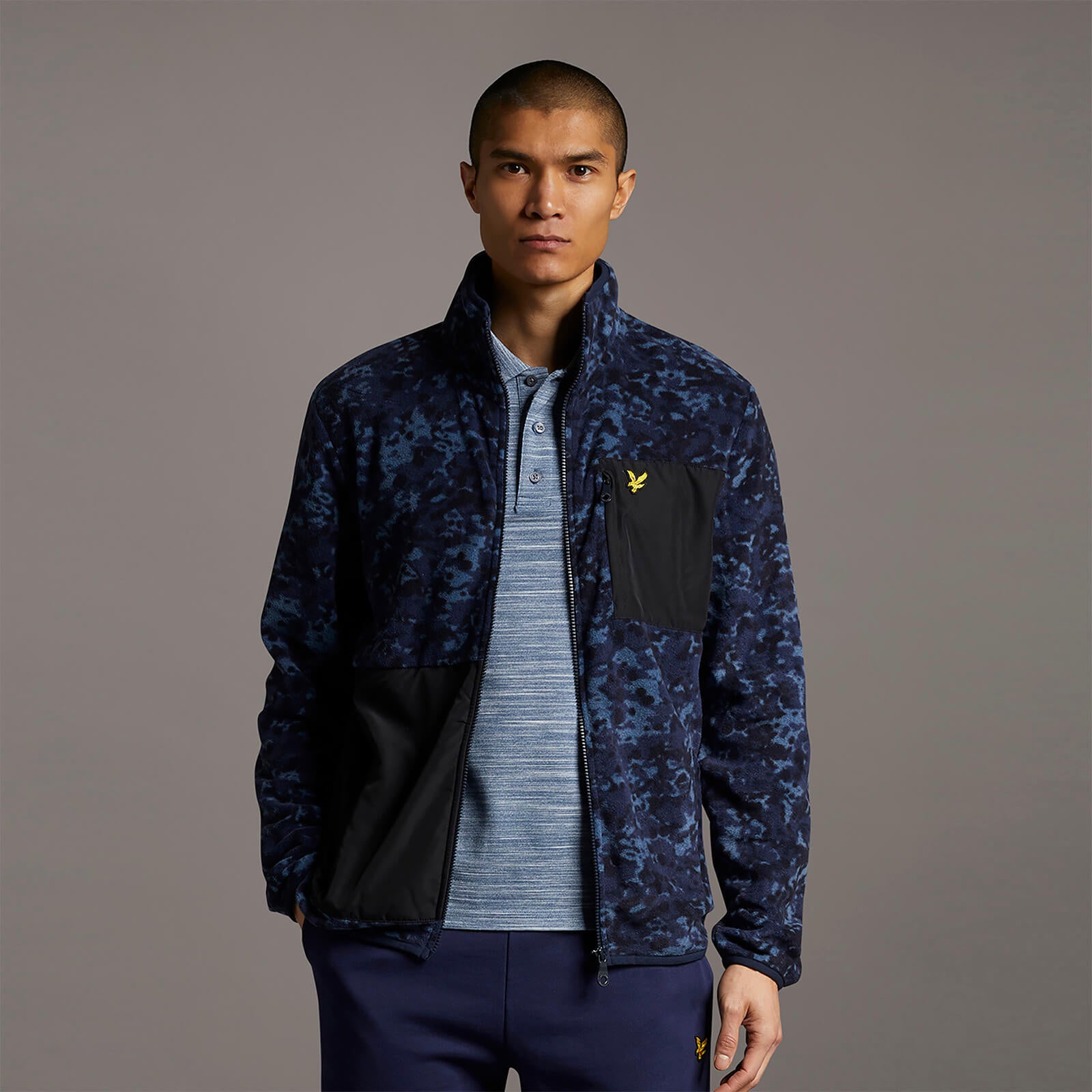 Earth Print Fleece | Dark Navy | Lyle 