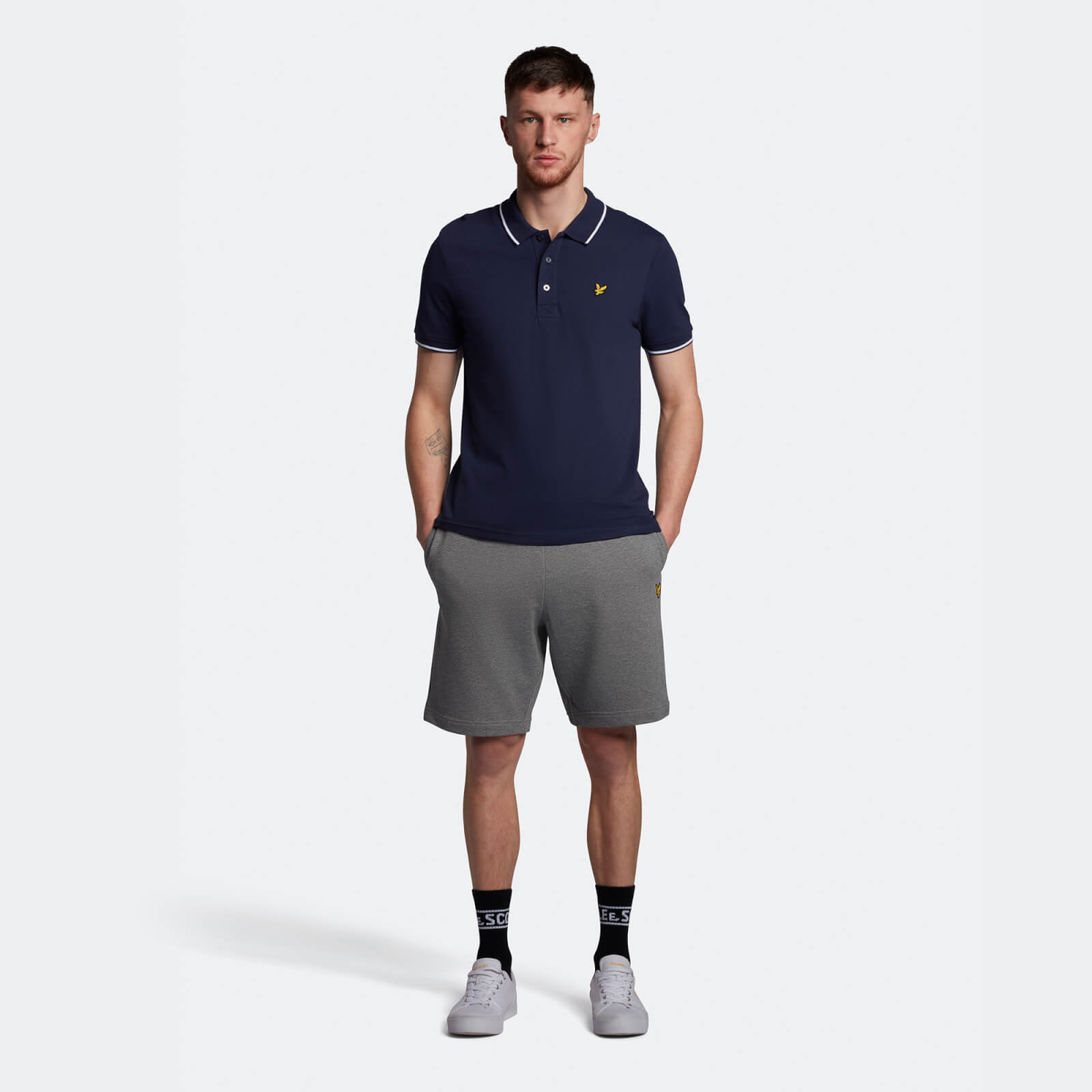 Grey gym and workout clothes Sweatshorts Mens Clothing Activewear Lyle & Scott Sweat Shorts in Mid Grey Marl for Men 