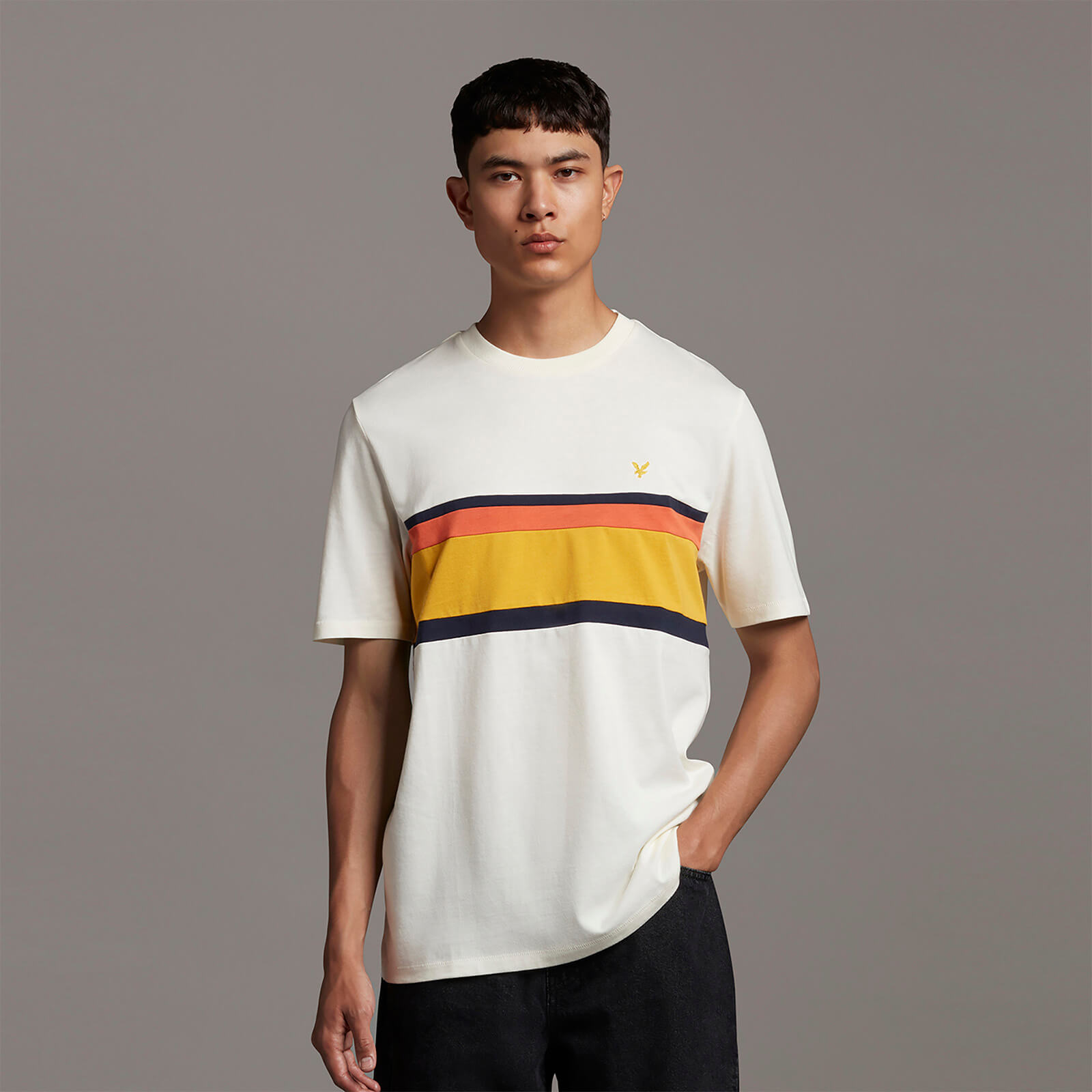 Lyle and scott panel t shirt clearance