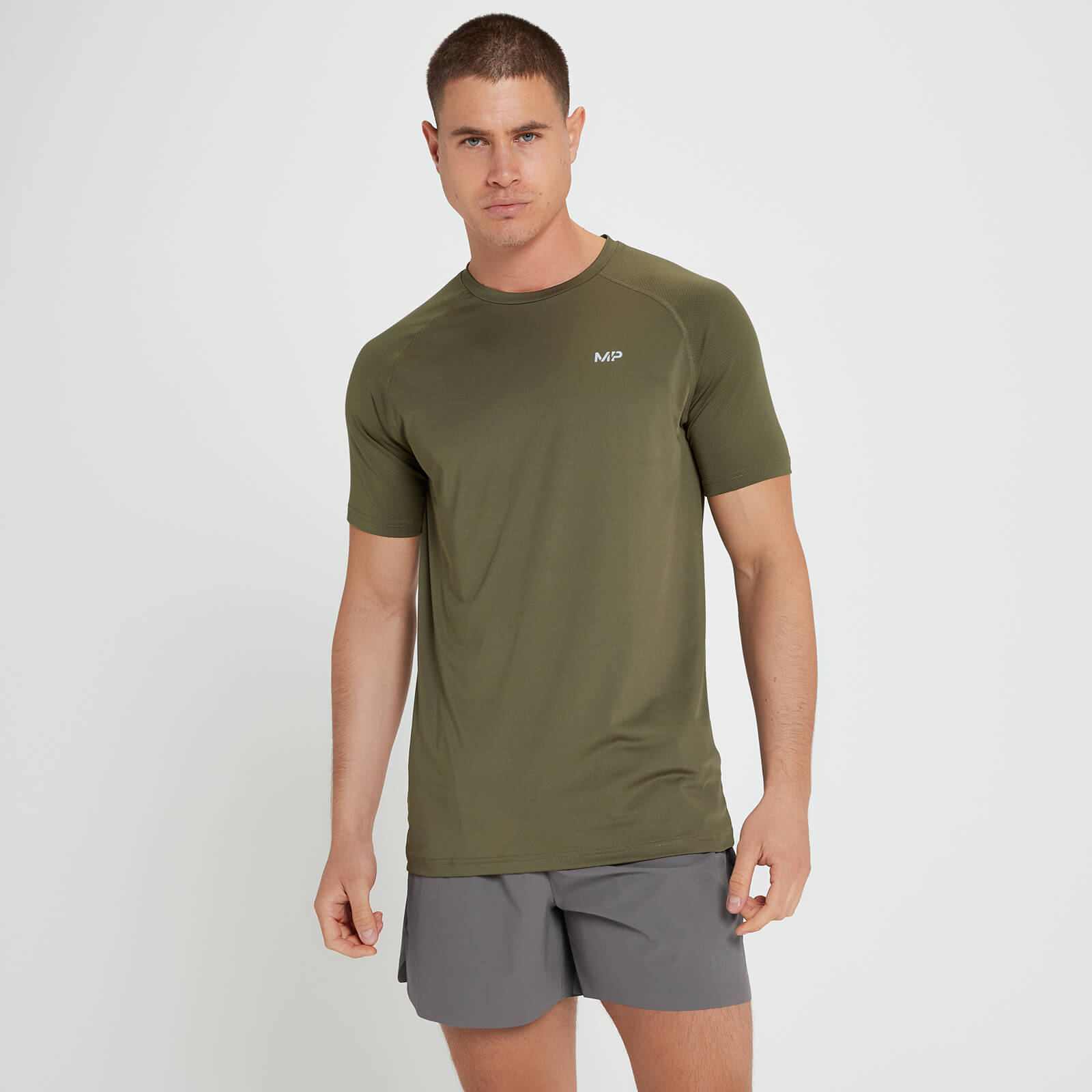 T-shirt à manches courtes MP Velocity pour hommes – Vert armée