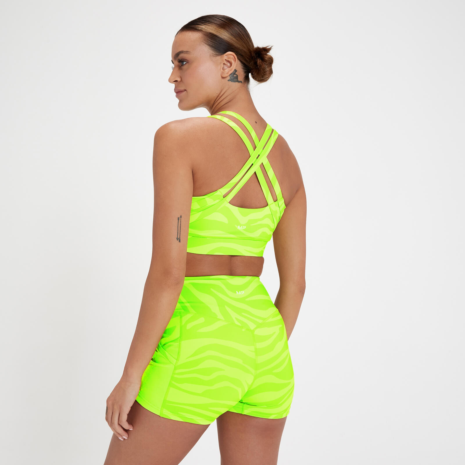 Brassière de sport MP Tempo pour femmes – Citron vert fluo zébré