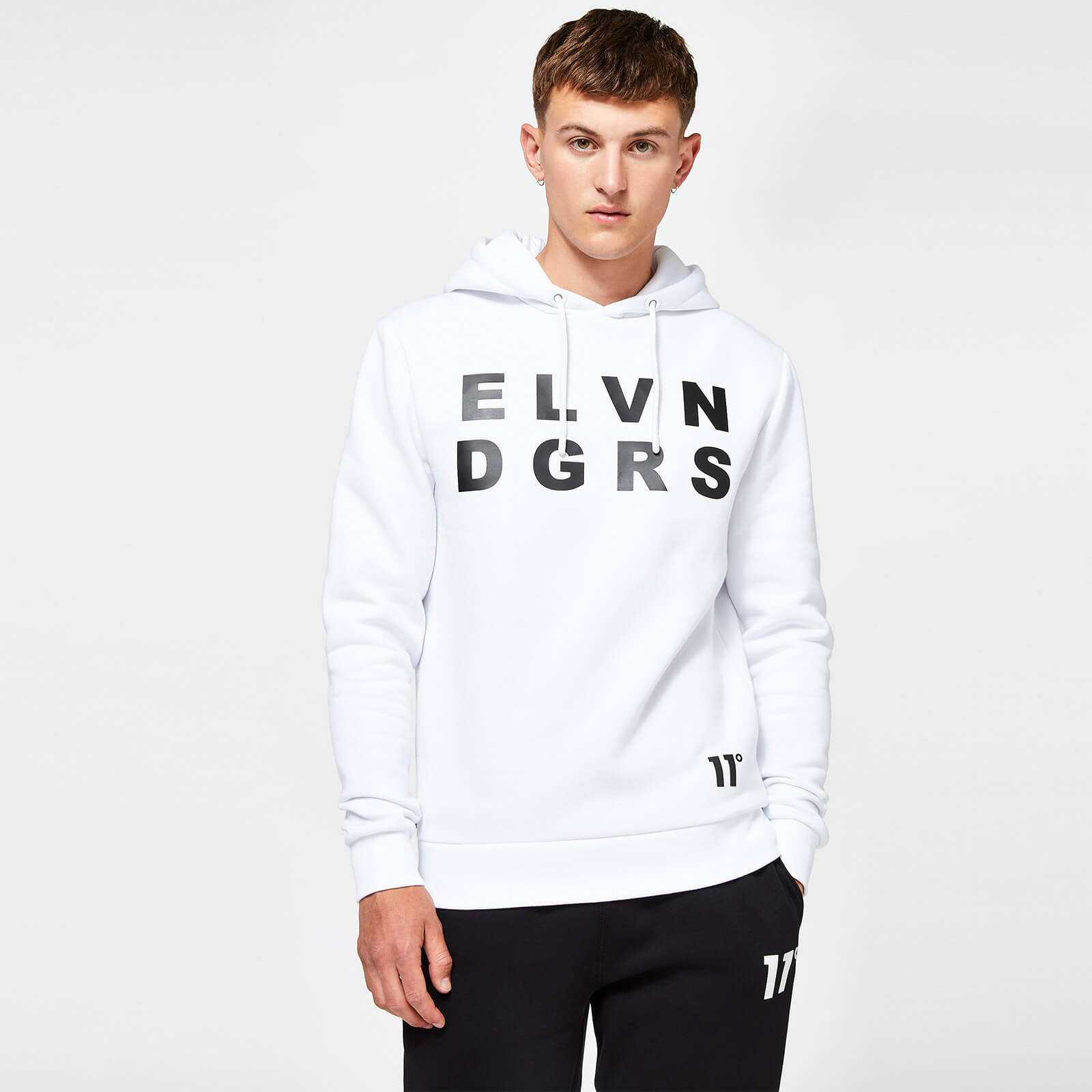 11 Degrees Graphic Pullover Hoodie White 11 Degrees