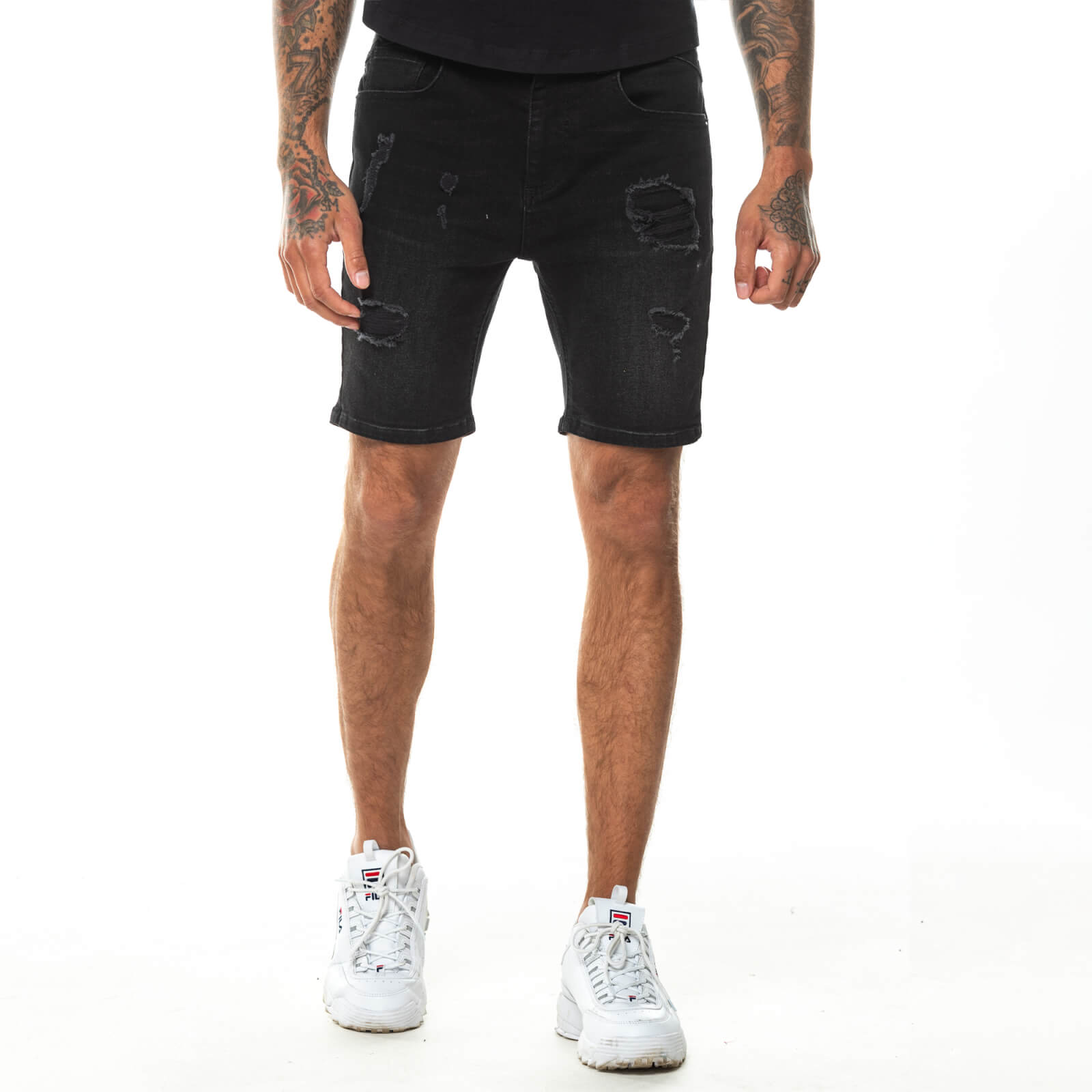 SUSTAINABLE DENIM Shorts Washed Black 11 Degrees