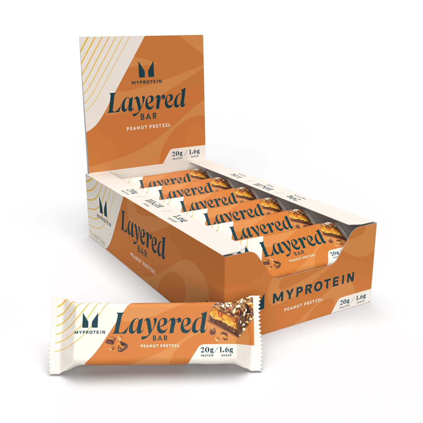 Layered Protein Bar - 12 x 60g - Chocolate Peanut Pretzel