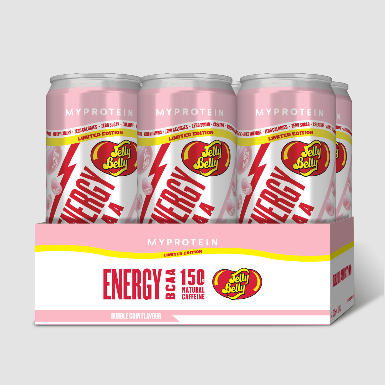 Енергийна напитка с BCAA - Jelly Belly® - 6 x 330ml - Bubble Gum