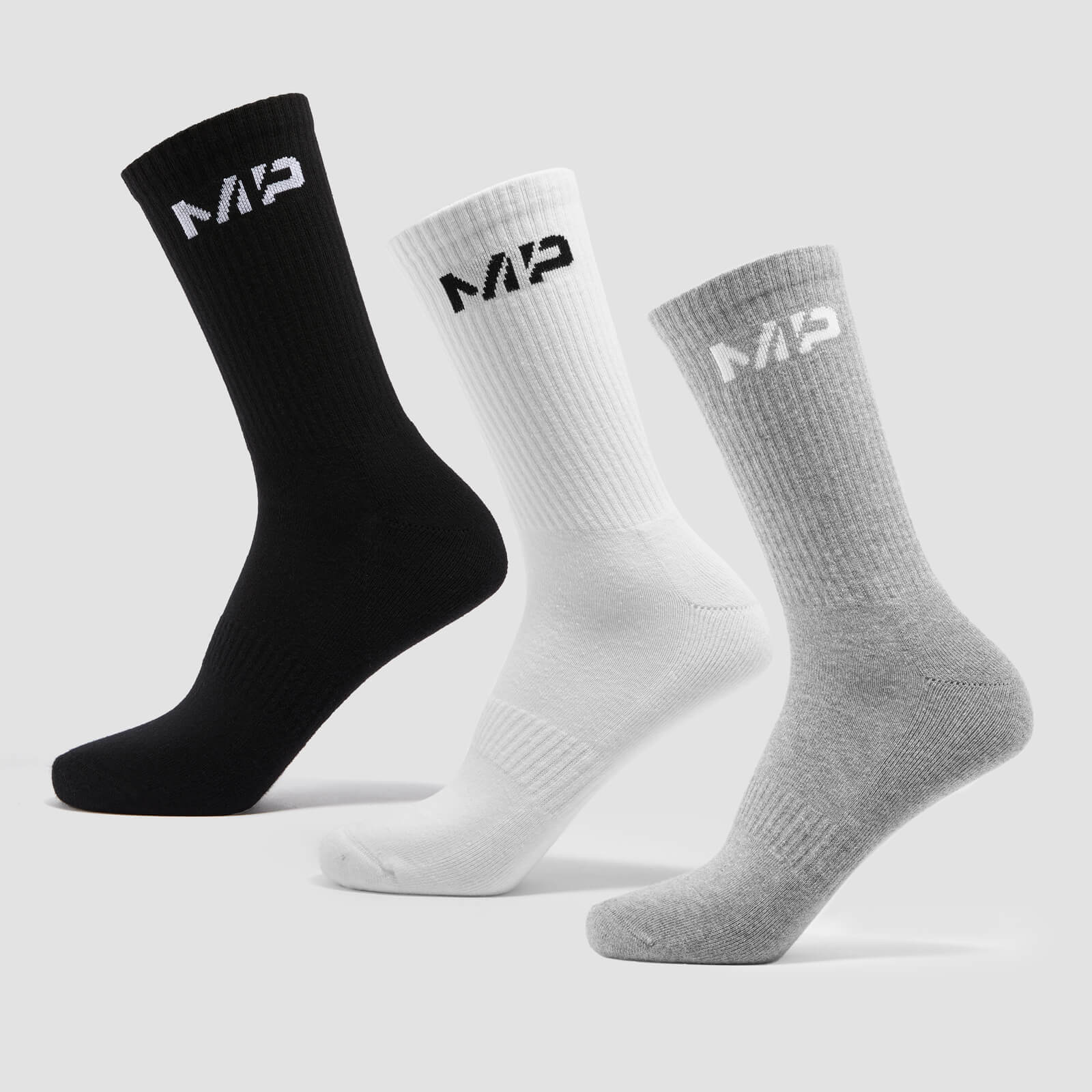 MP Unisex Crew Socks (3 Pack) - White/Black/Grey Marl