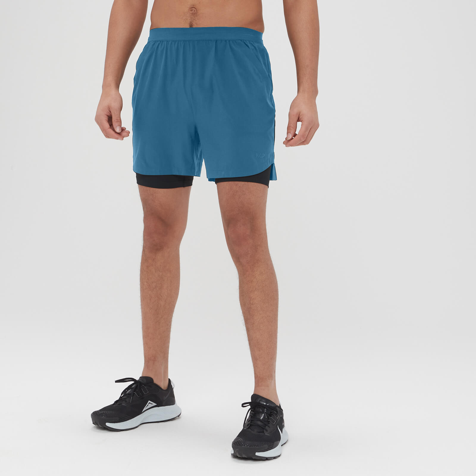 MP Men's Lightweight Woven 5 Inch 2 In 1 Shorts - Teal Blue