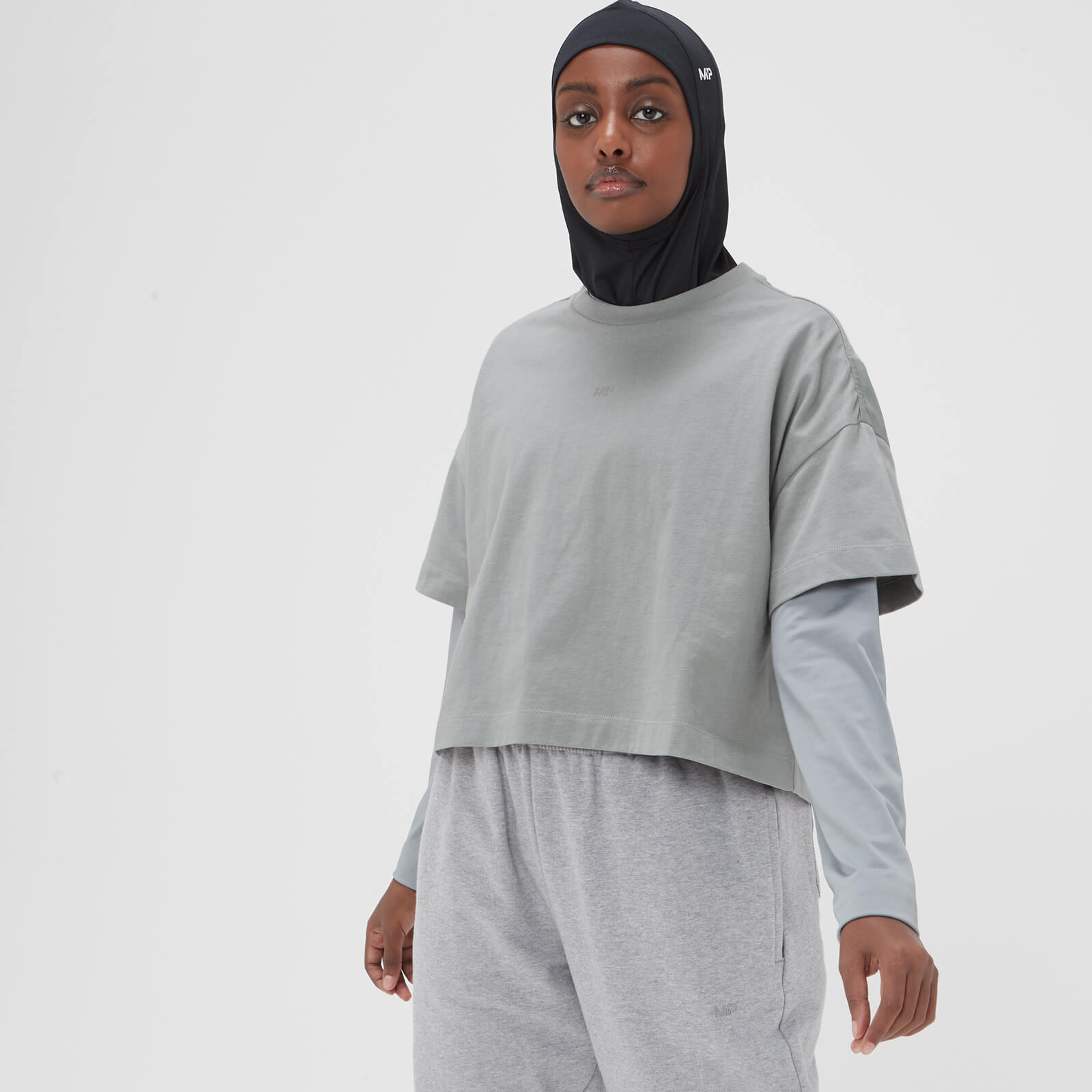Áo Phông lửng Adapt dành cho Nữ giới của MP - Màu xám nhạt