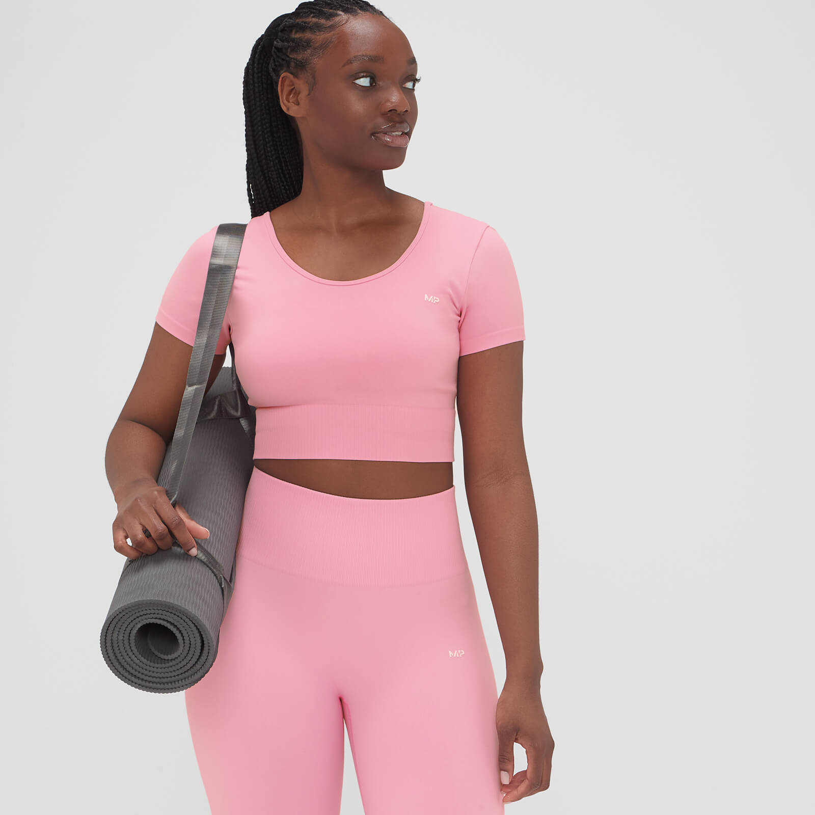 MP ženska bešavna skraćena majica Composure – Blossom Pink - L
