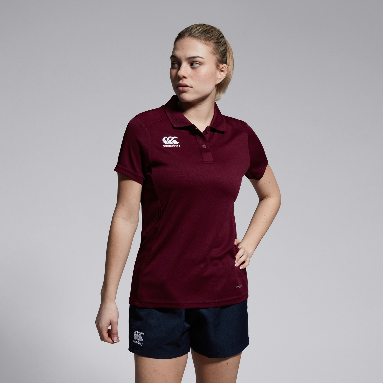 WOMENS CLUB DRY POLO SHIRT MAROON Canterbury