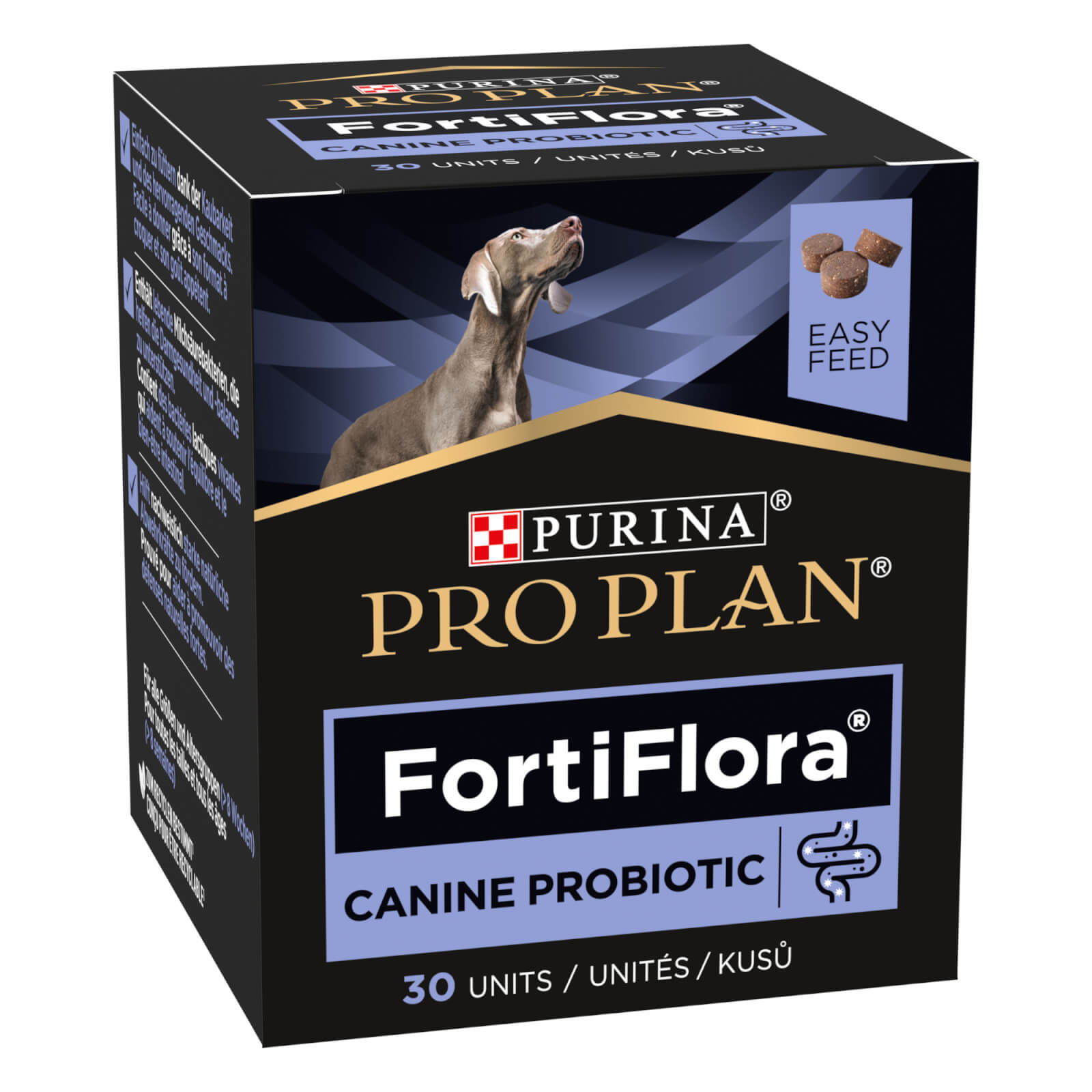 PURINA® PRO PLAN® FORTI FLORA Kauwürfel für Hunde 30 Stück pro Flasche