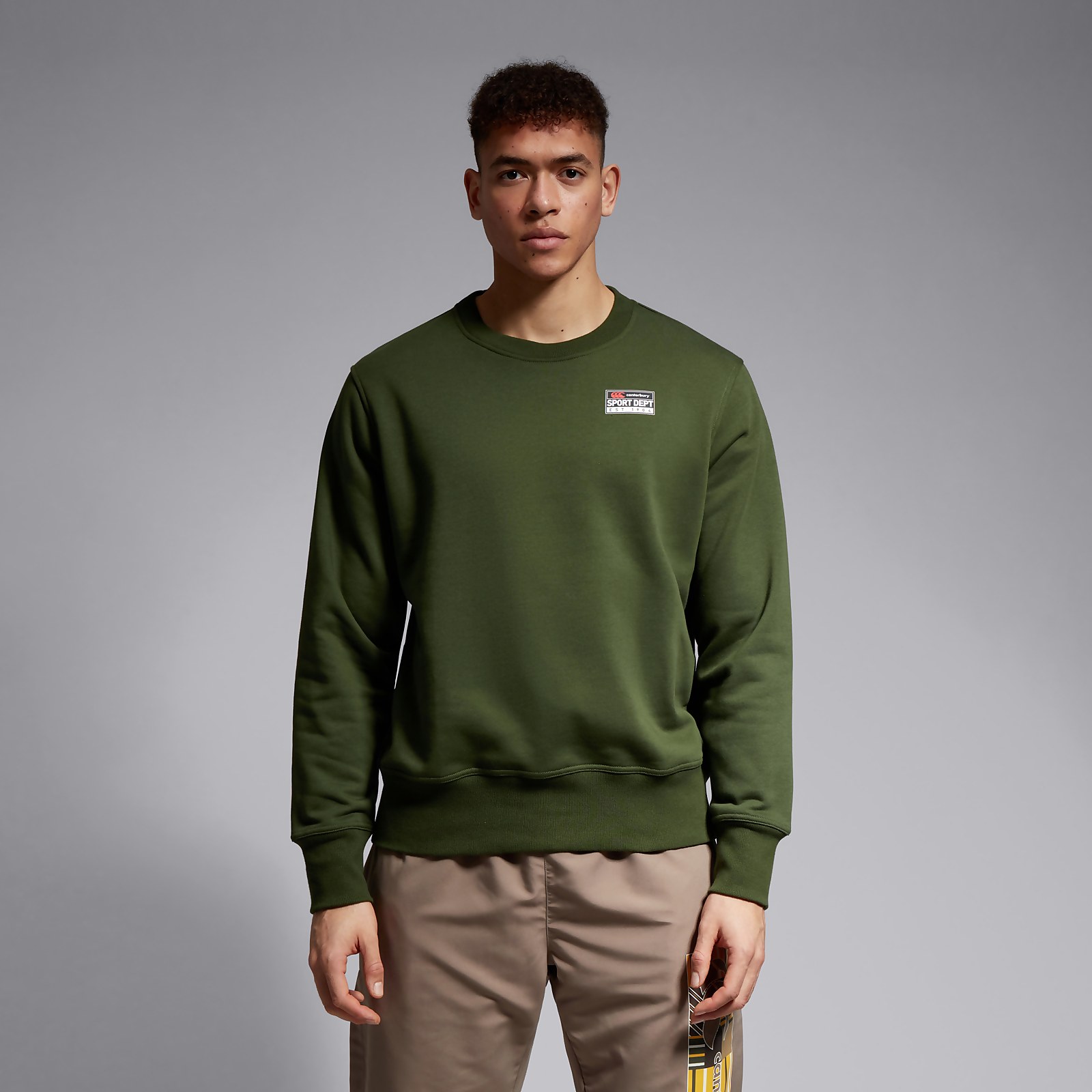 Mens green on sale crew neck sweatshirt