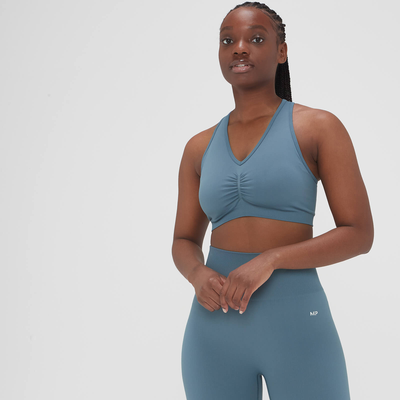 Brassière sans coutures délavée MP pour femmes – Bleu galet - XS